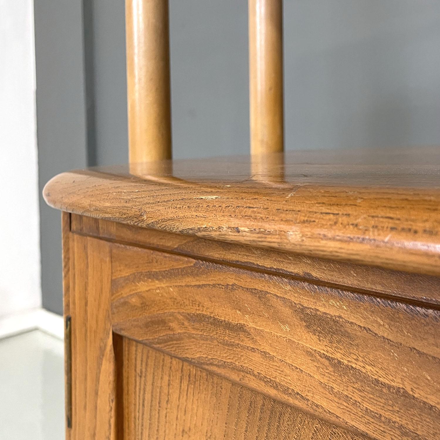 English mid-century modern light wood library with cabinet by Ercol, 1960s 4