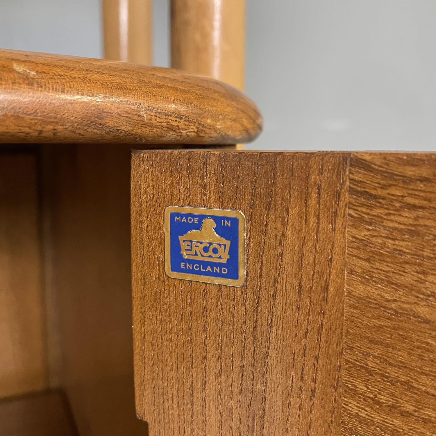 English mid-century modern light wood library with cabinet by Ercol, 1960s 8