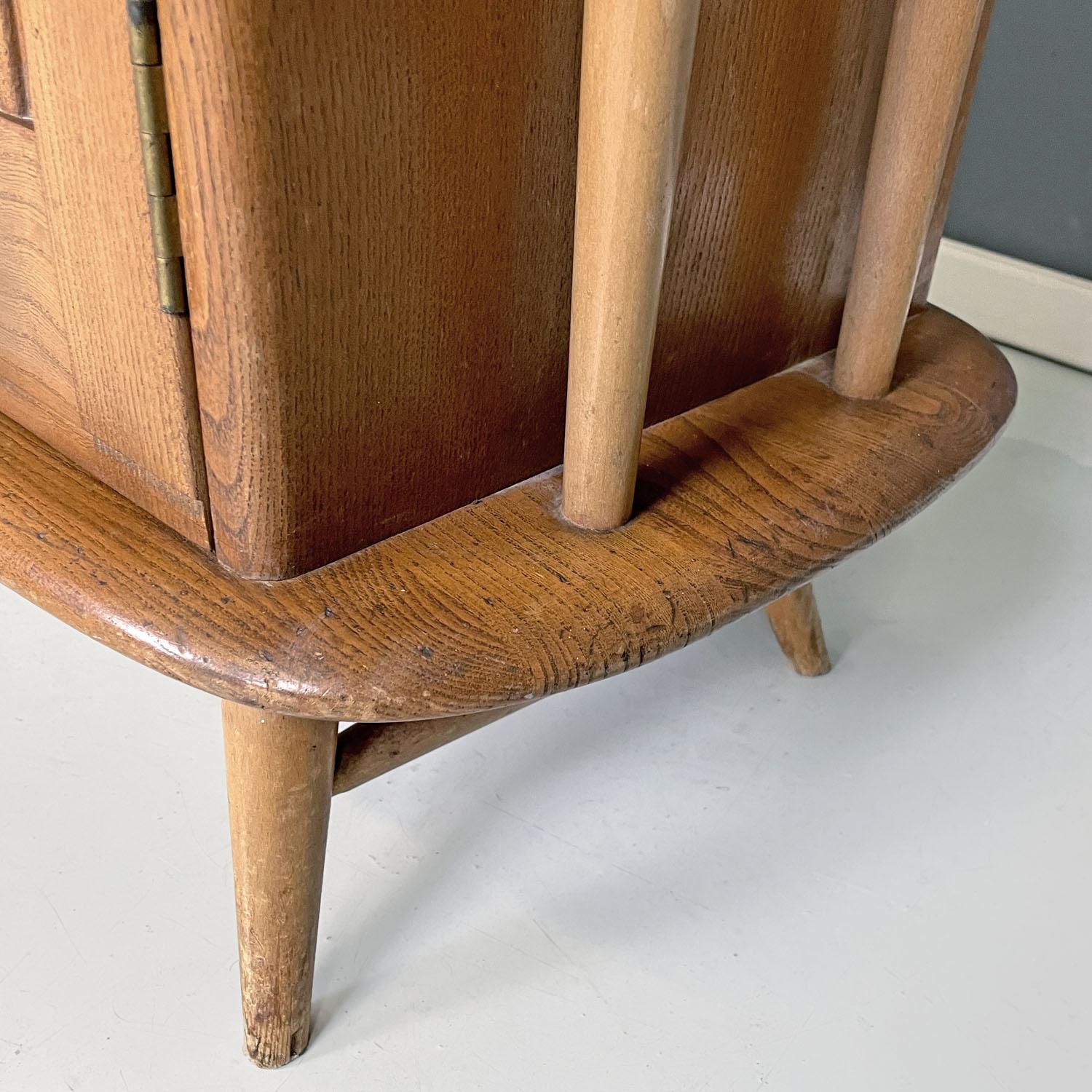 English mid-century modern light wood library with cabinet by Ercol, 1960s 11