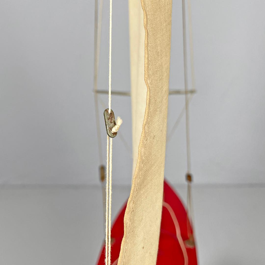English mid-century modern red sailing boat model by Star Yacht Birkenhead 1960s For Sale 5