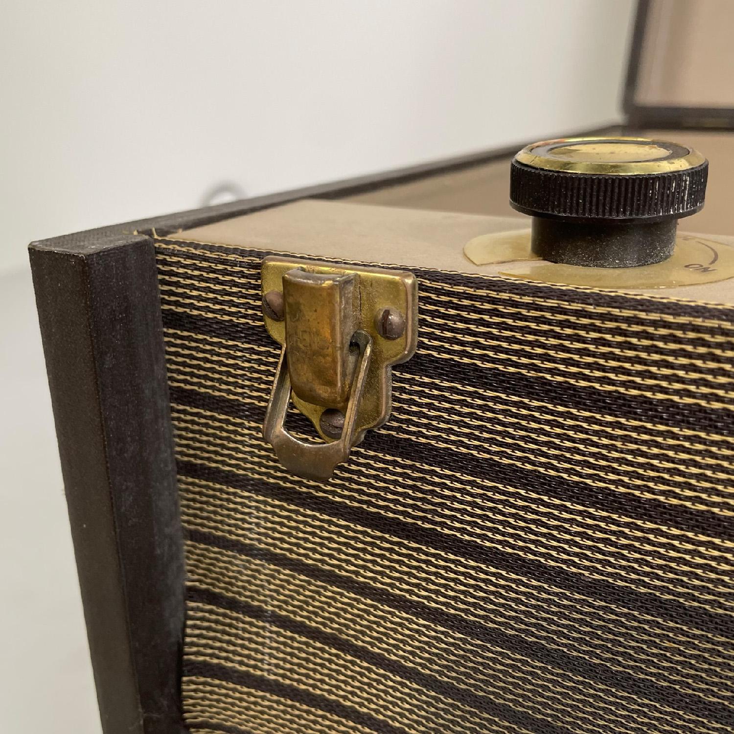 English mid-century modern vinyl record player case by His Master's Voice, 1950s For Sale 11