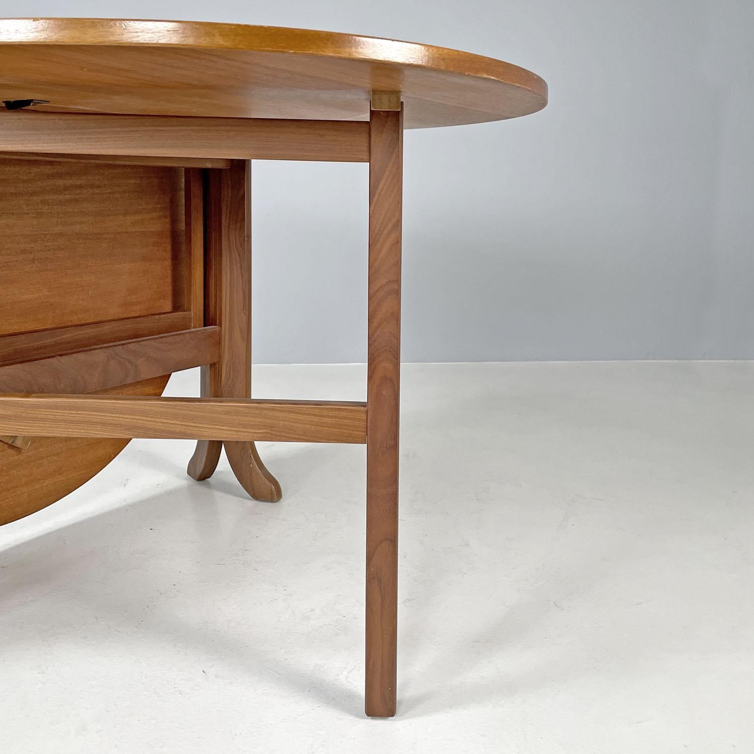 English mid-century modern wooden dining table with flap doors, 1960s For Sale 9