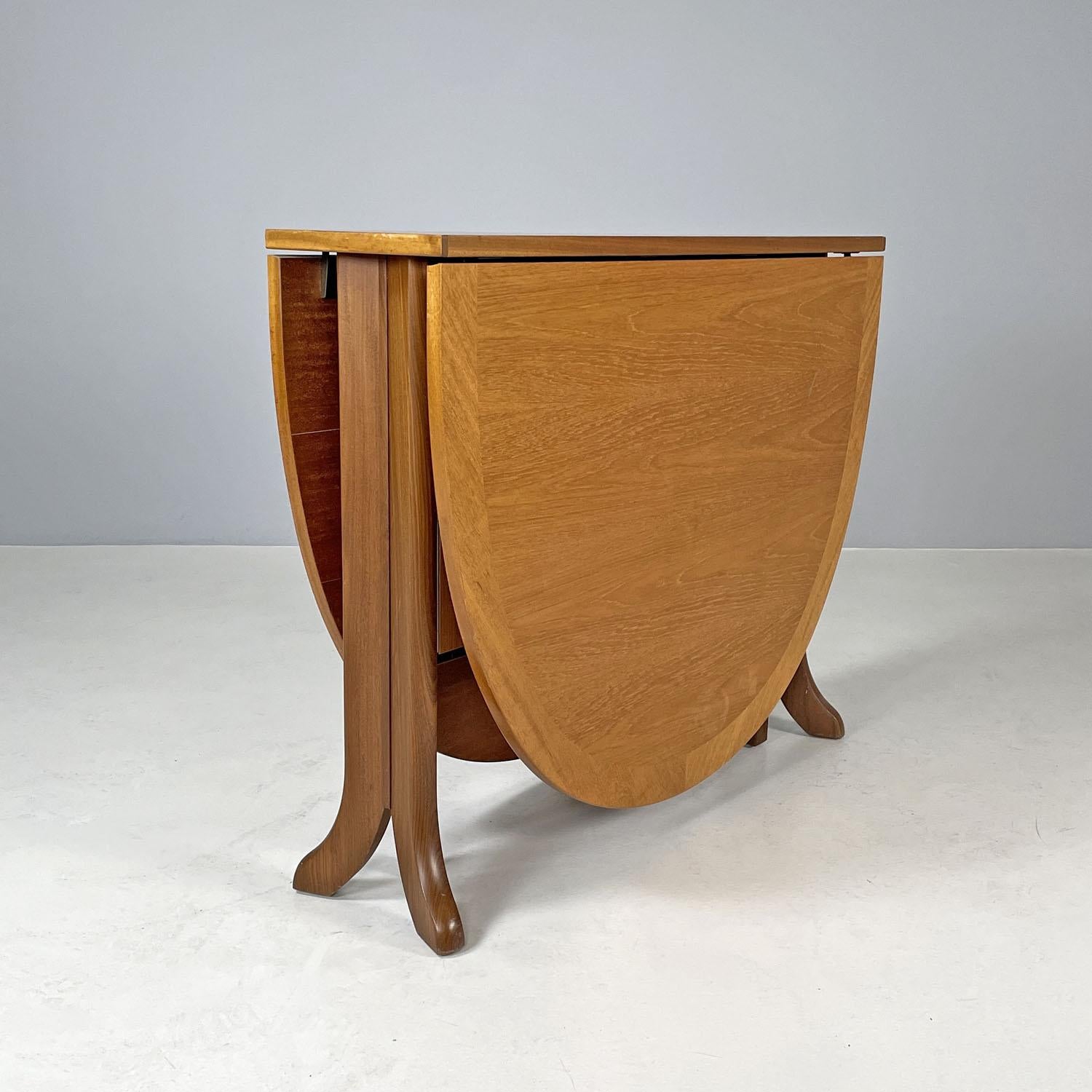 English mid-century modern wooden dining table with flap doors, 1960s For Sale 1
