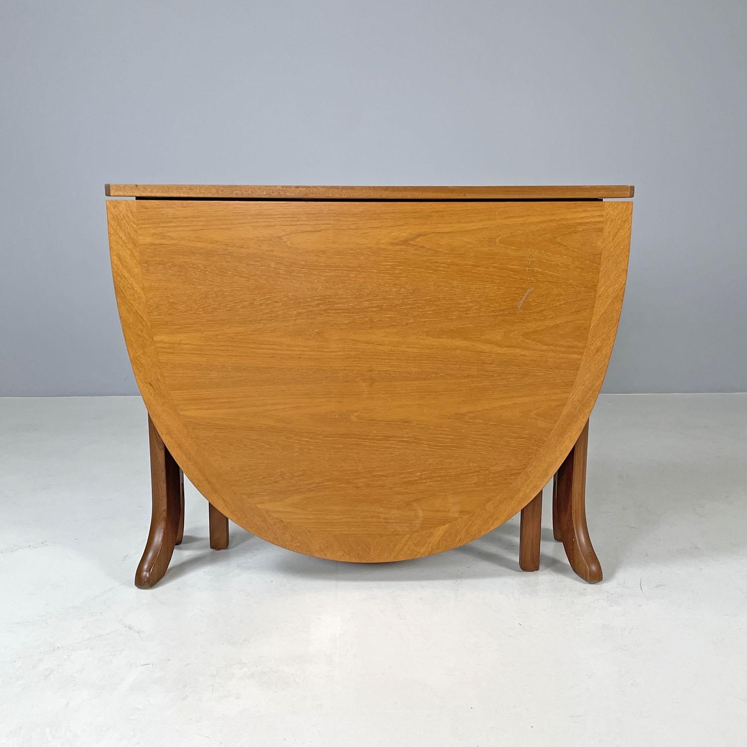 English mid-century modern wooden dining table with flap doors, 1960s For Sale 2