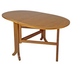 English mid-century modern wooden dining table with flap doors, 1960s
