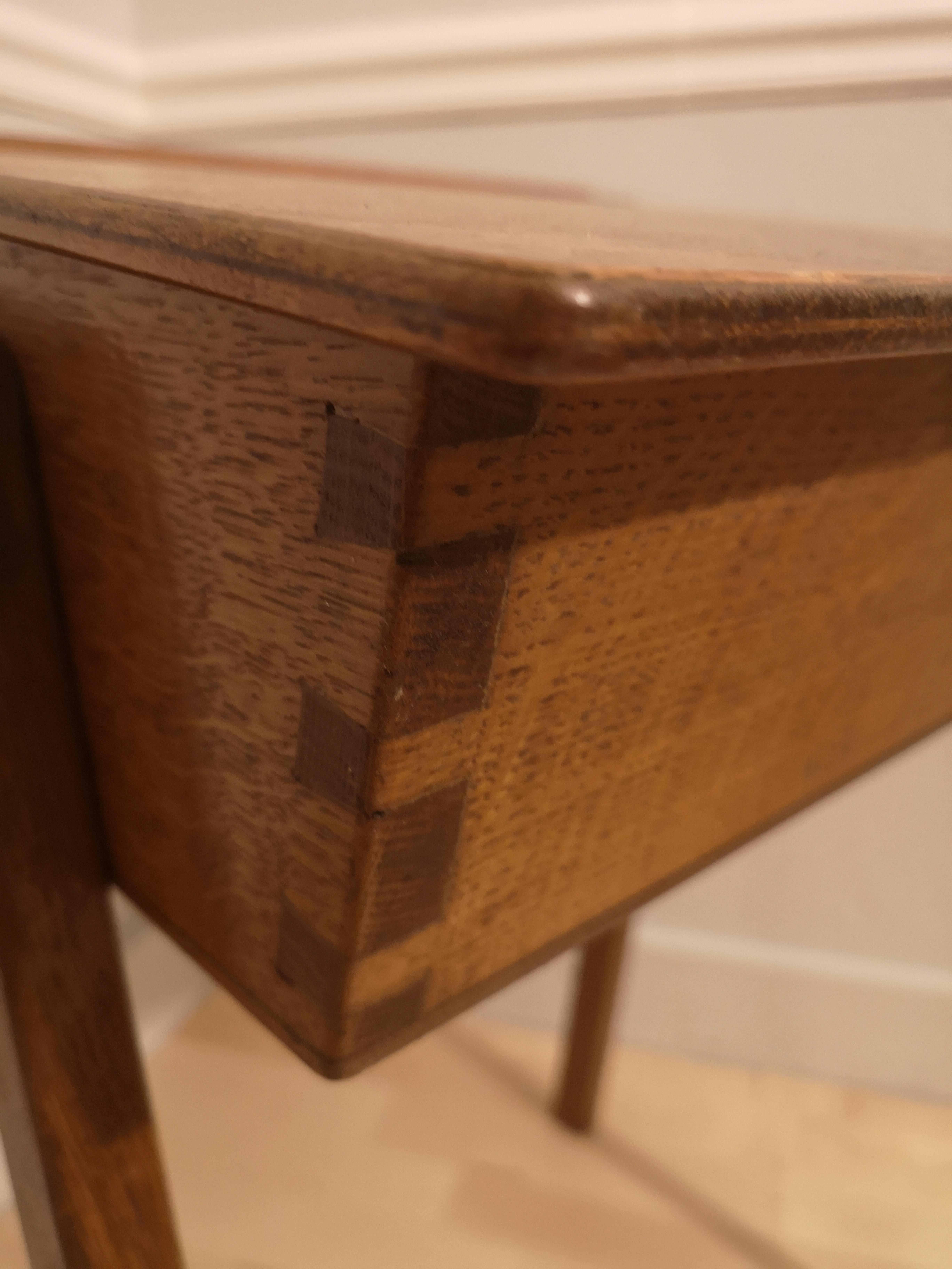 English Mid Century Oak and Teak School Desk In Good Condition In Farnham, Surrey