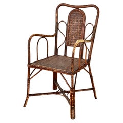 Fauteuil en rotin anglais du milieu du siècle