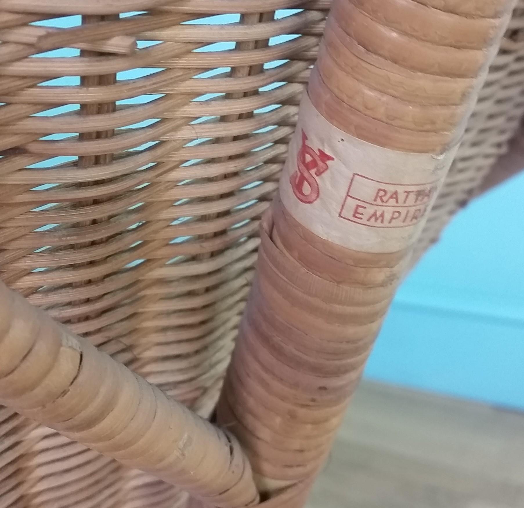 English Mid-Century Rattan Chair For Sale 3