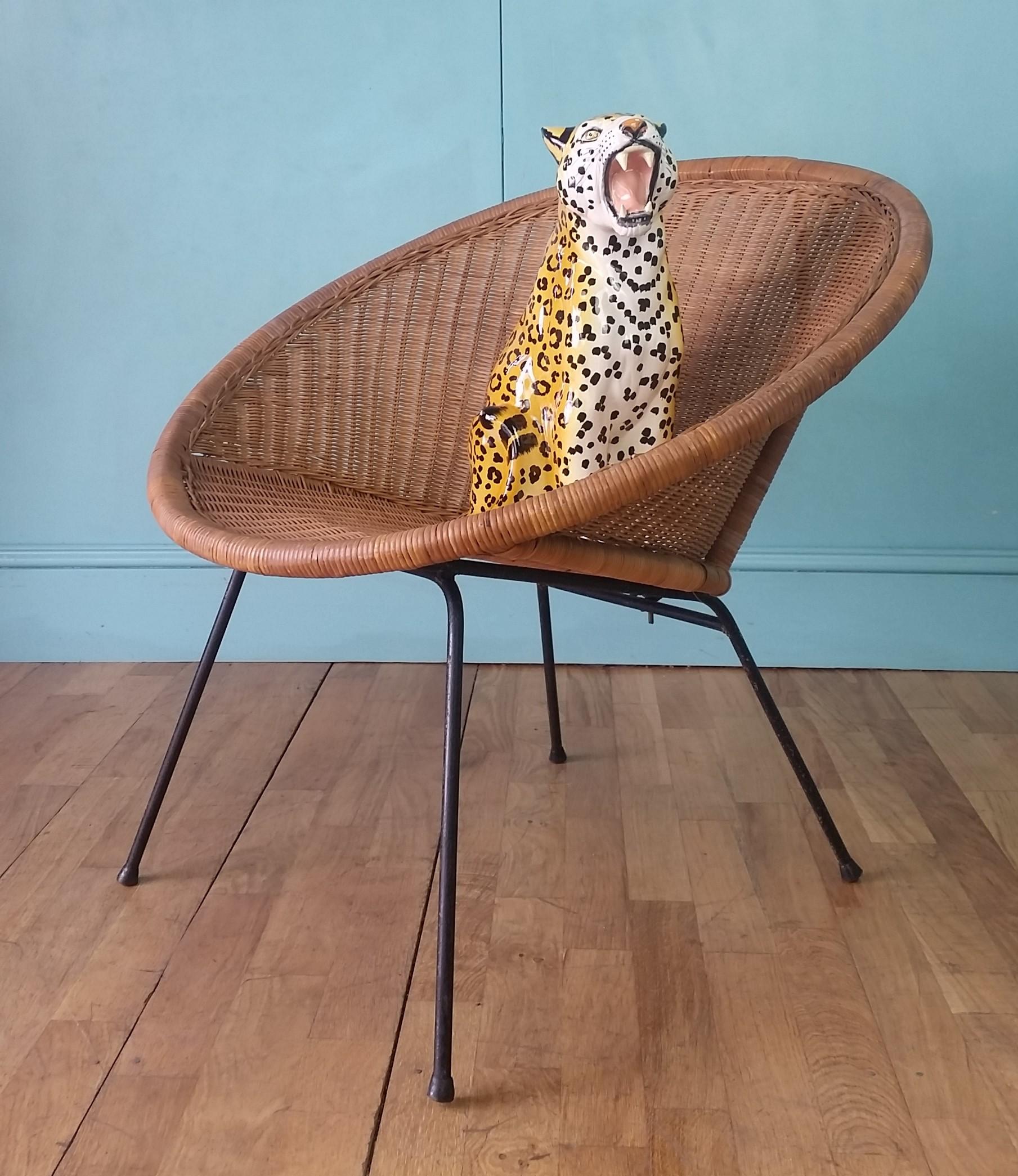 English Mid-Century Rattan Chair For Sale 4