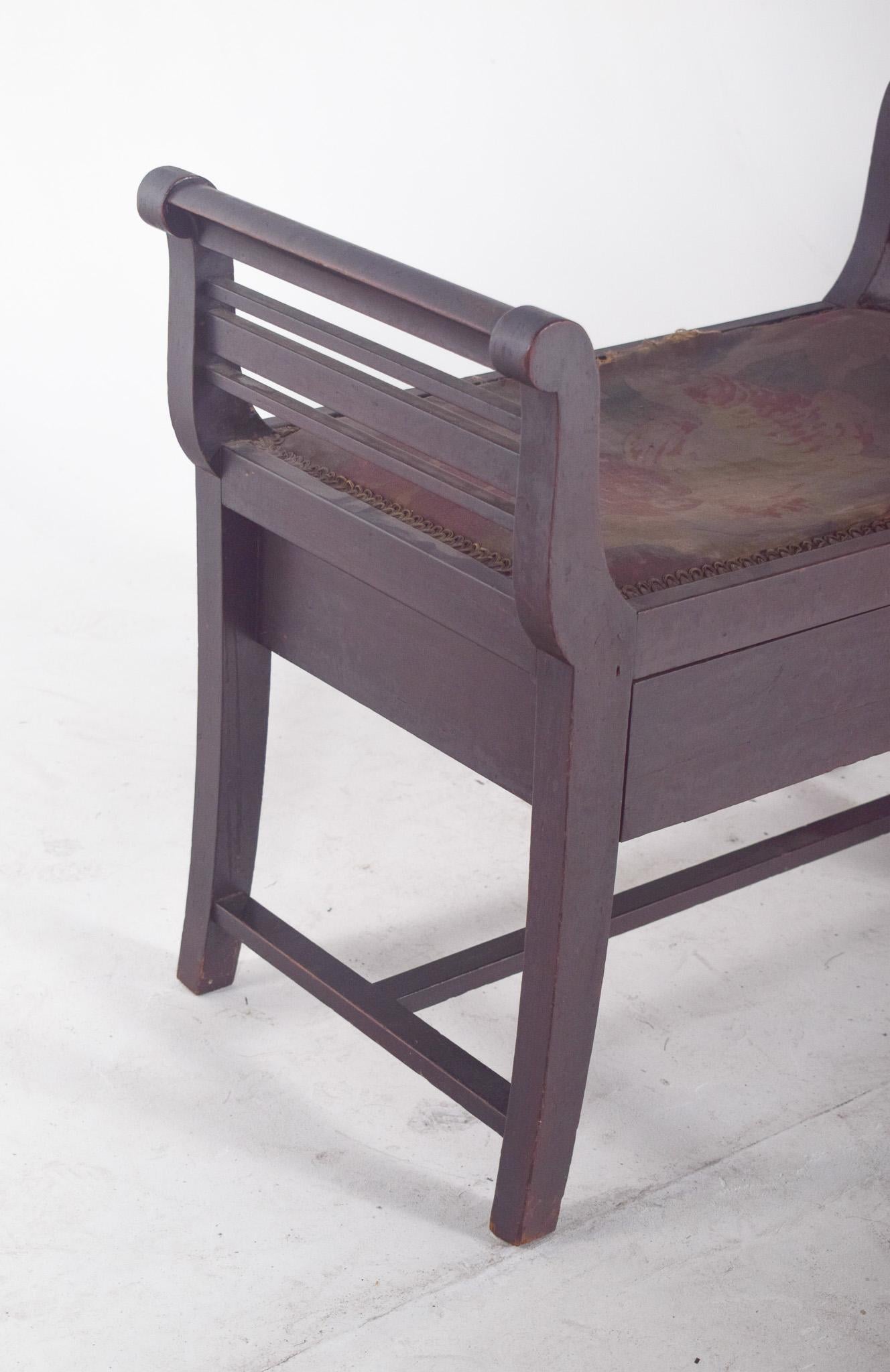 Tabouret anglais du milieu du siècle avec tiroir Bon état - En vente à Lisboa, Lisboa
