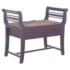 English Mid-Century Stool with Drawer