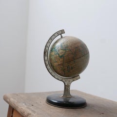 English Mid-Century Tin Metal Decorative Desk Globe