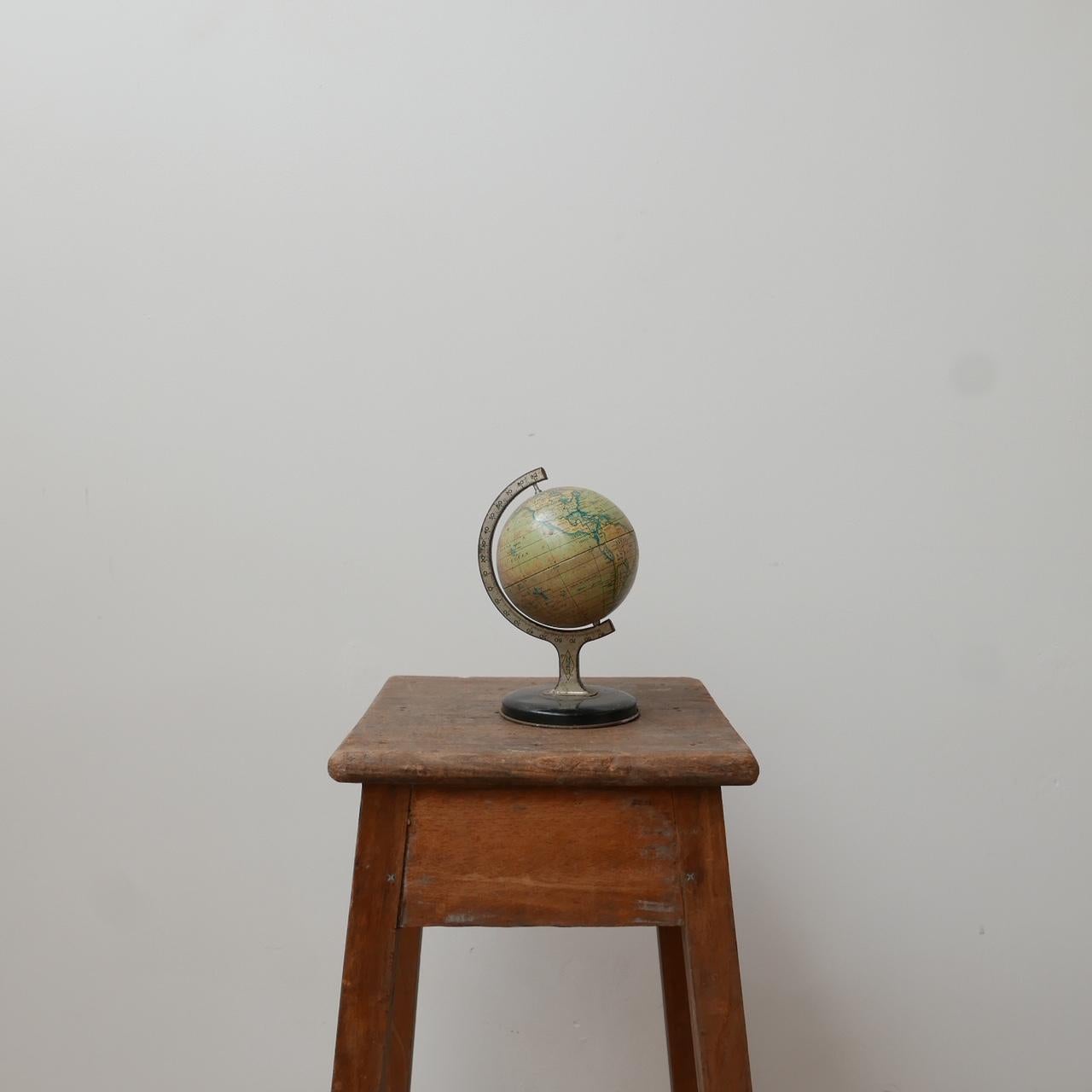 English Mid-Century Tin Metal Decorative Desk Globe 1