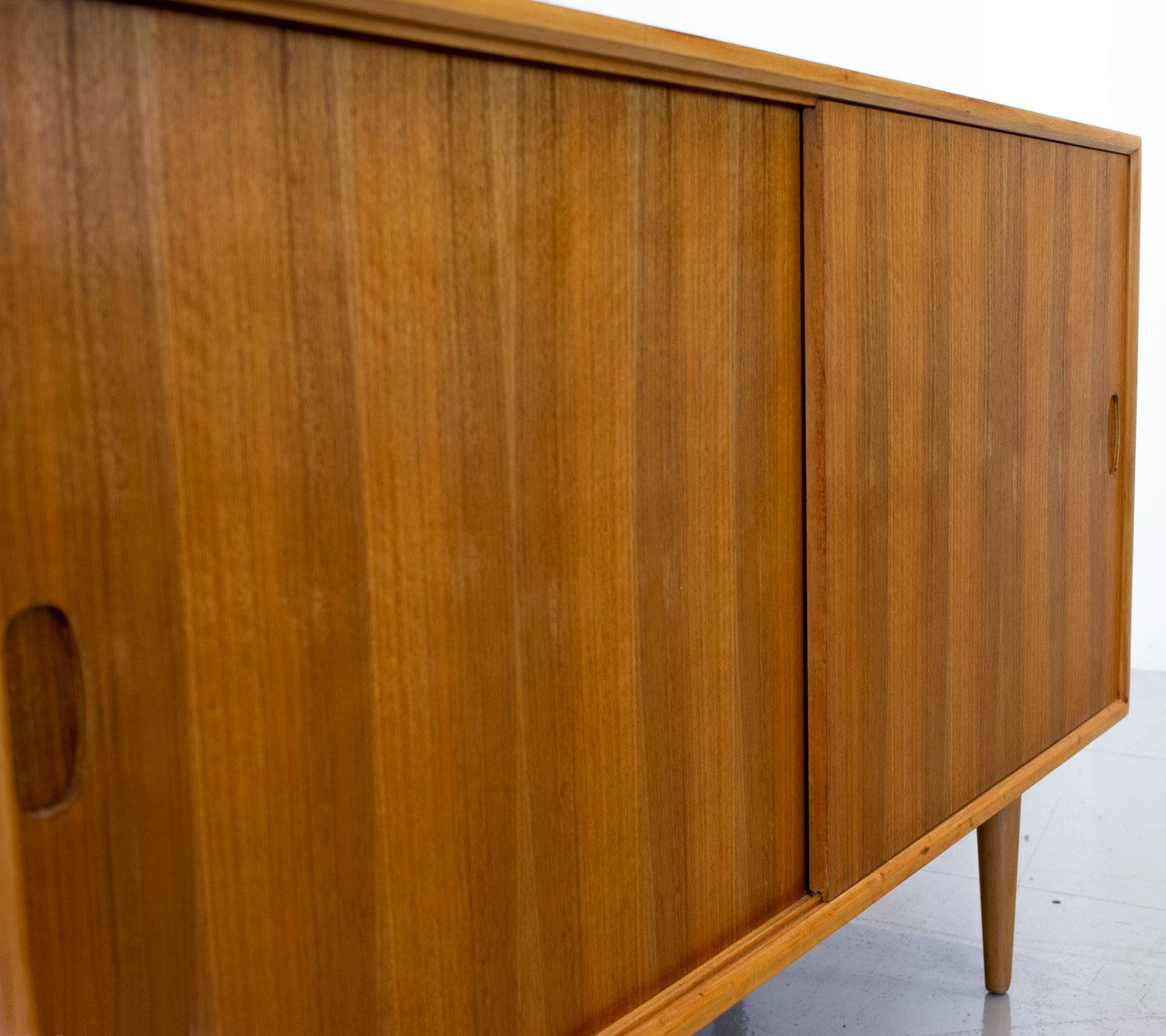 Varnished English Mid-Century Walnut Sideboard by Heals, 1960s For Sale