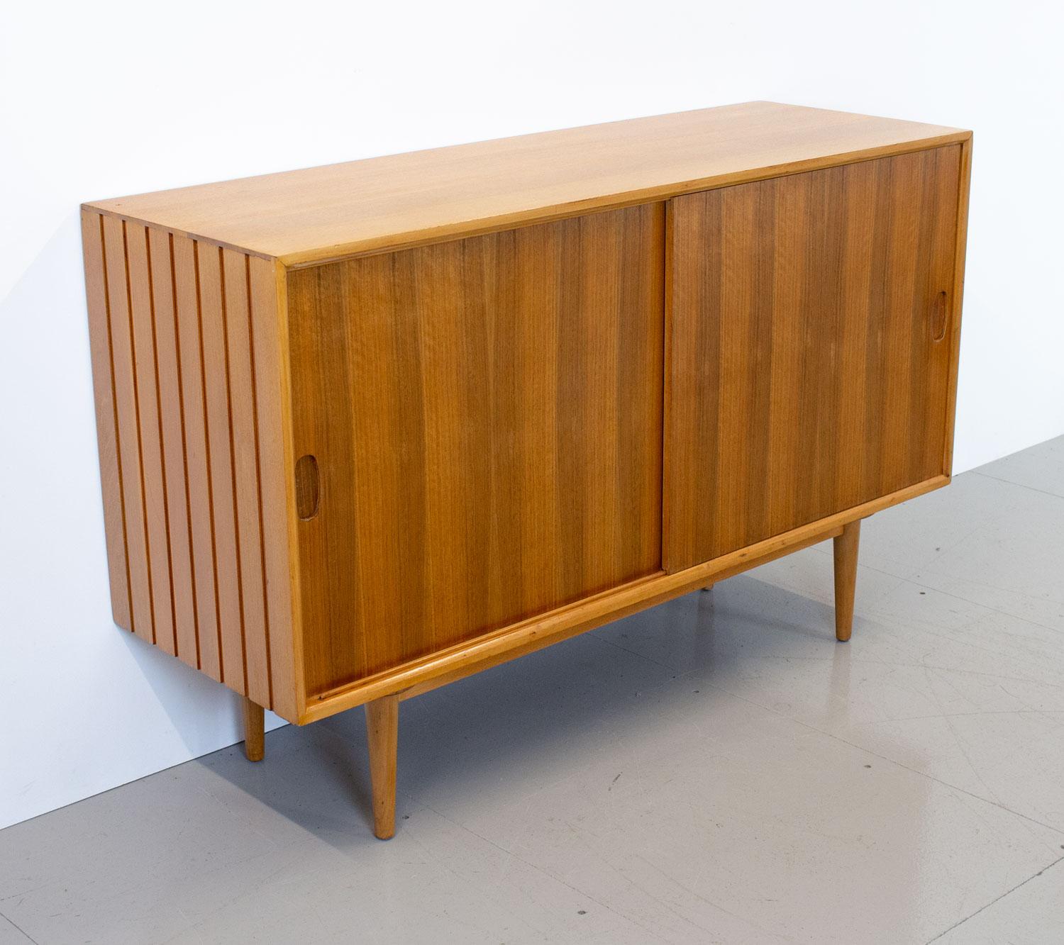 Beech English Mid-Century Walnut Sideboard by Heals, 1960s For Sale