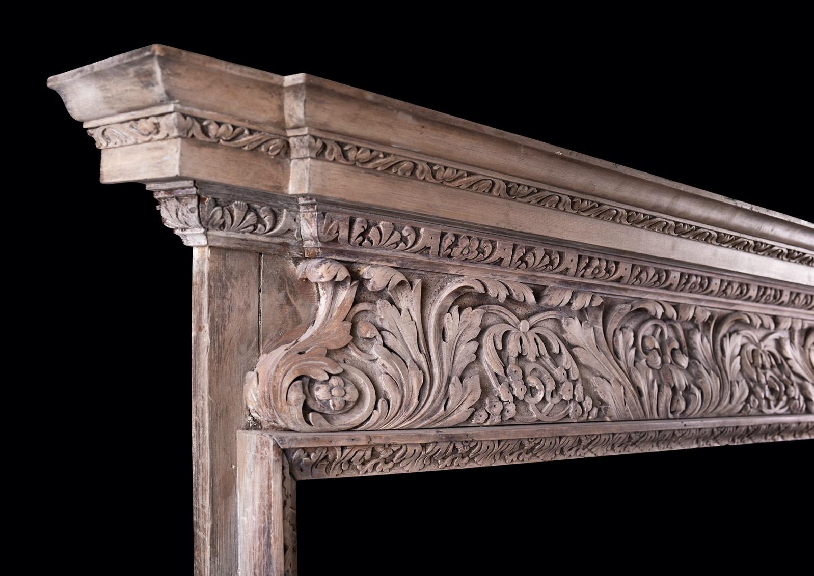 18th Century and Earlier English Mid-Georgian Timber Fireplace For Sale