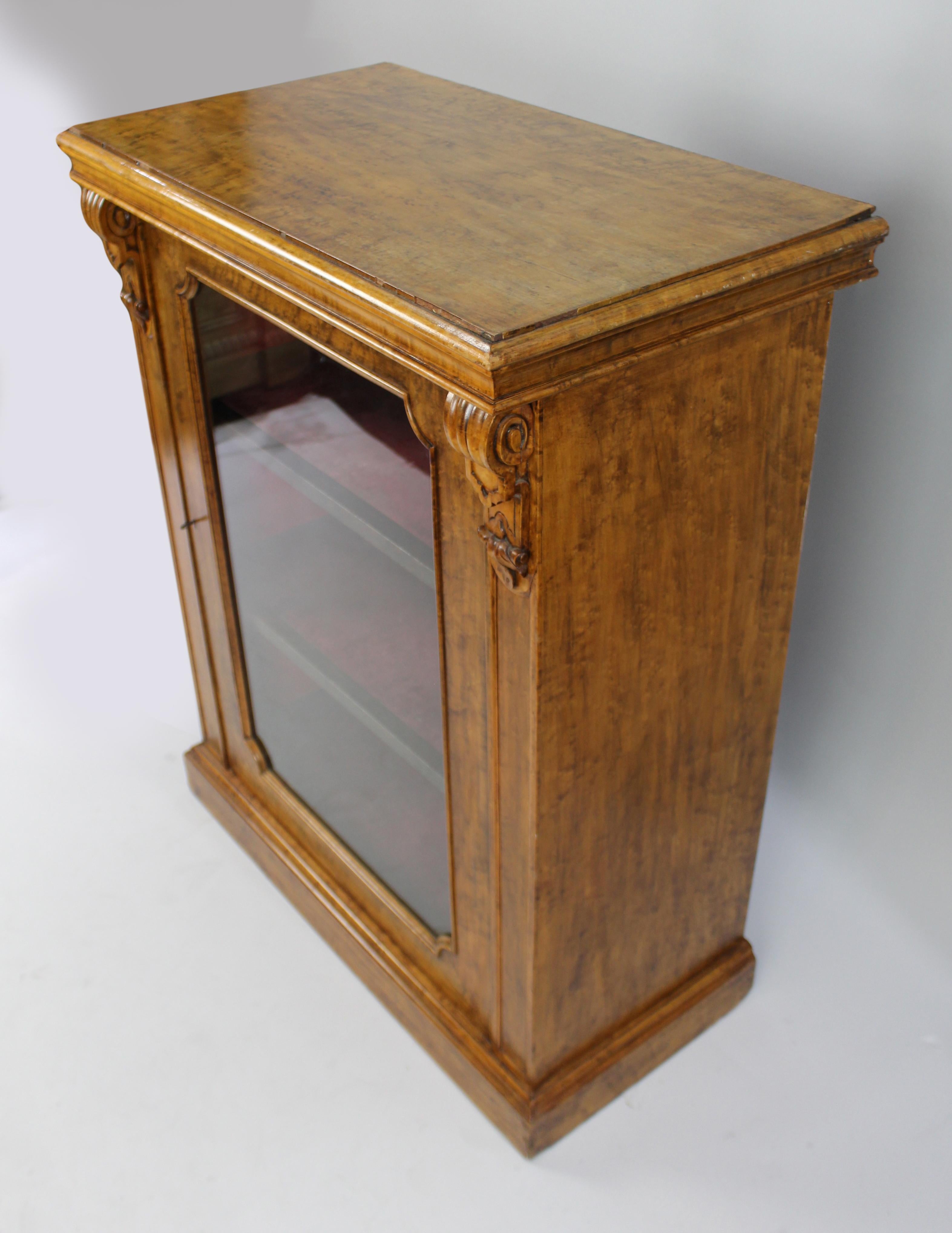 English Mid-Victorian Glazed Walnut Pier Cabinet For Sale 5
