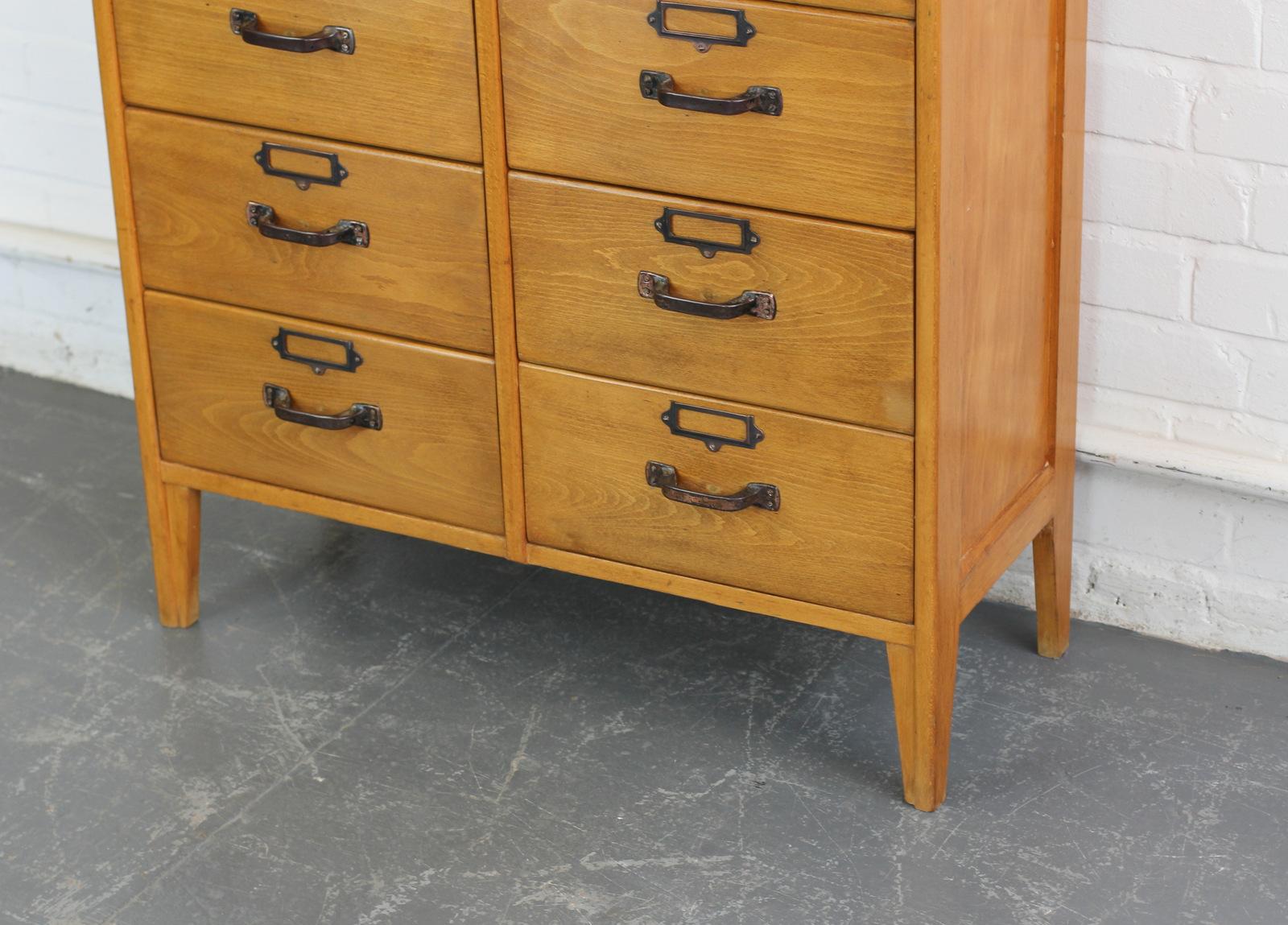 English Midcentury Beech School Drawers, circa 1950s In Good Condition In Gloucester, GB