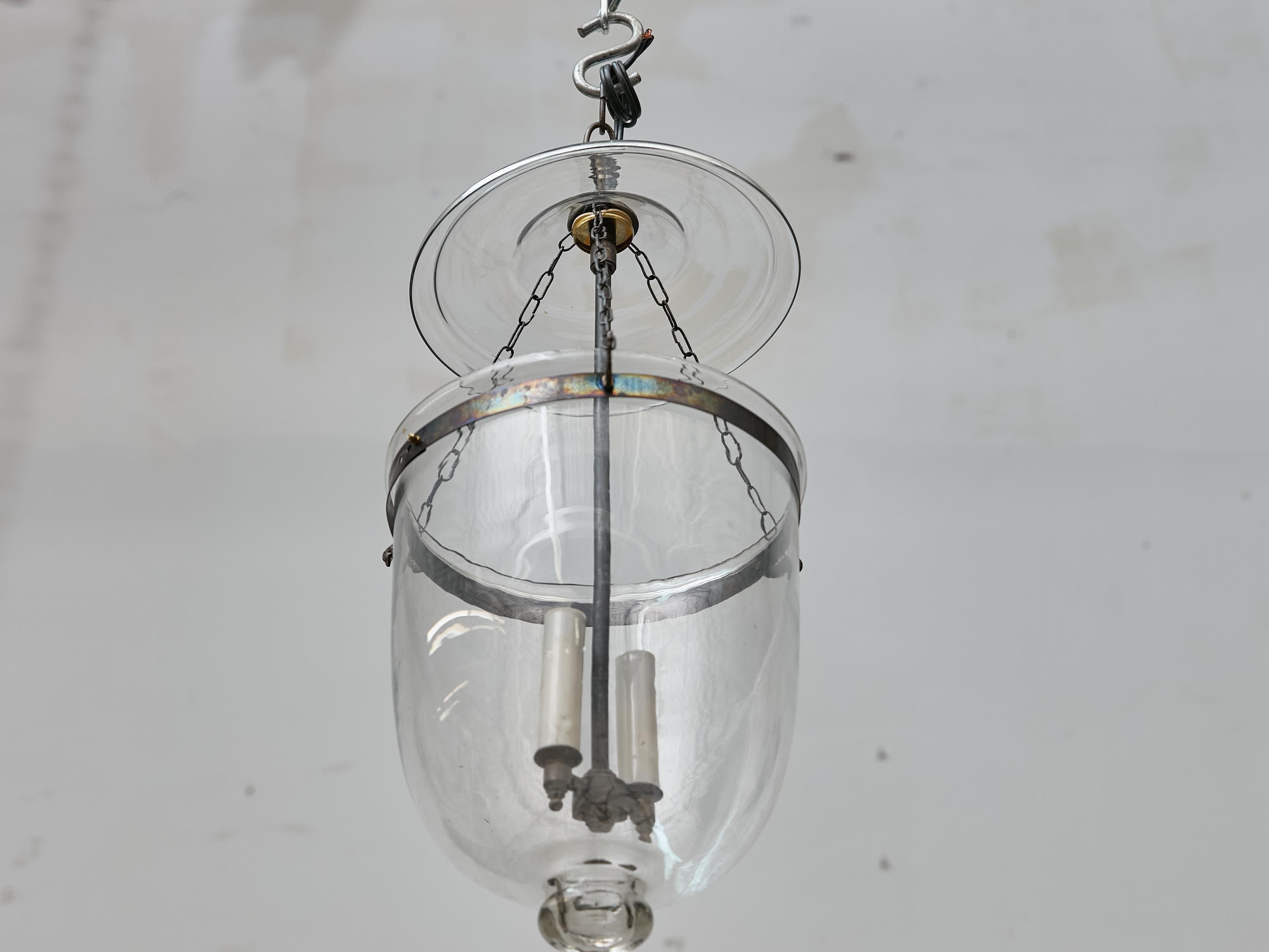 Farol Inglés de Medio Siglo con Dos Luces en Vidrio Soplado a Mano en venta 3