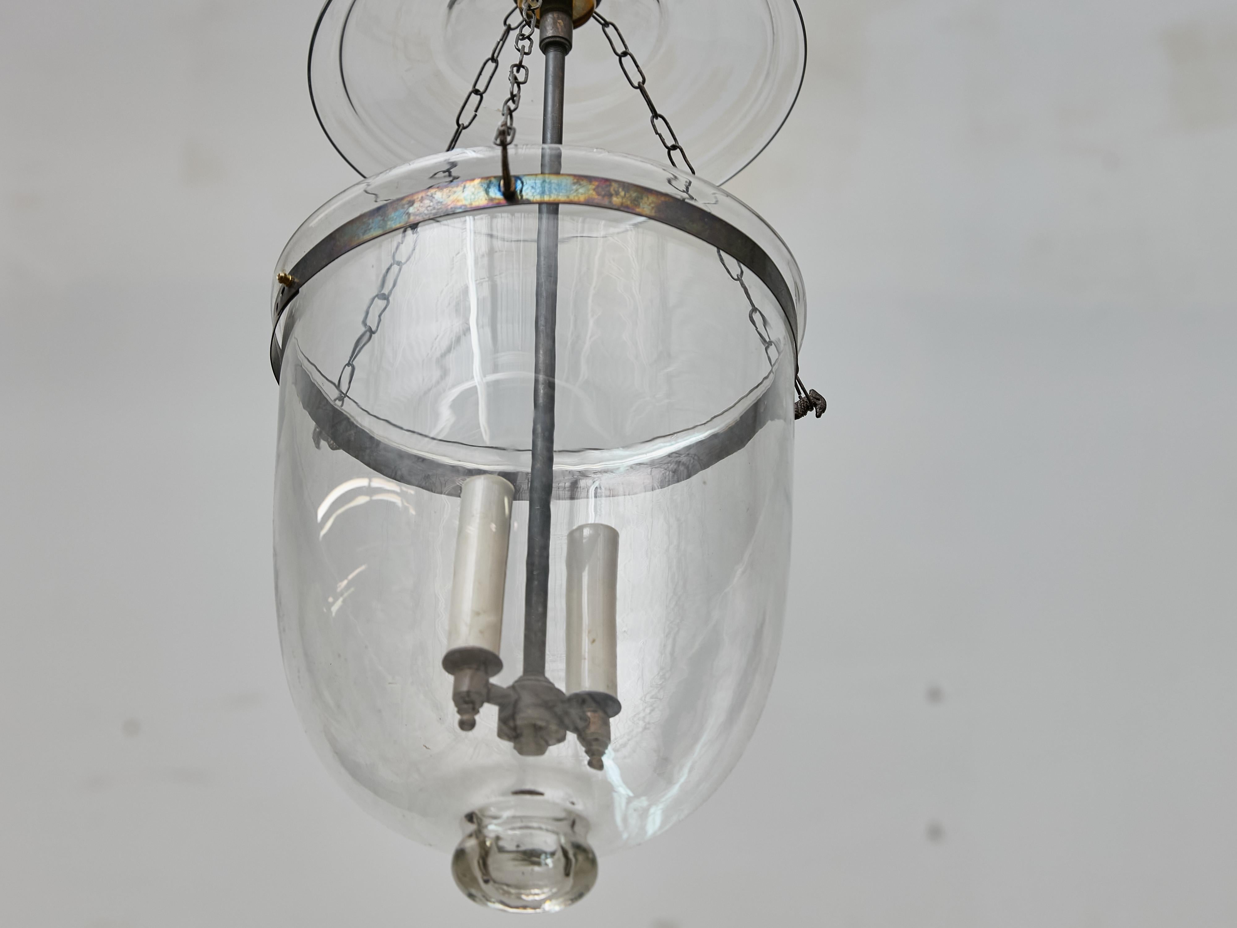 Farol Inglés de Medio Siglo con Dos Luces en Vidrio Soplado a Mano en venta 5