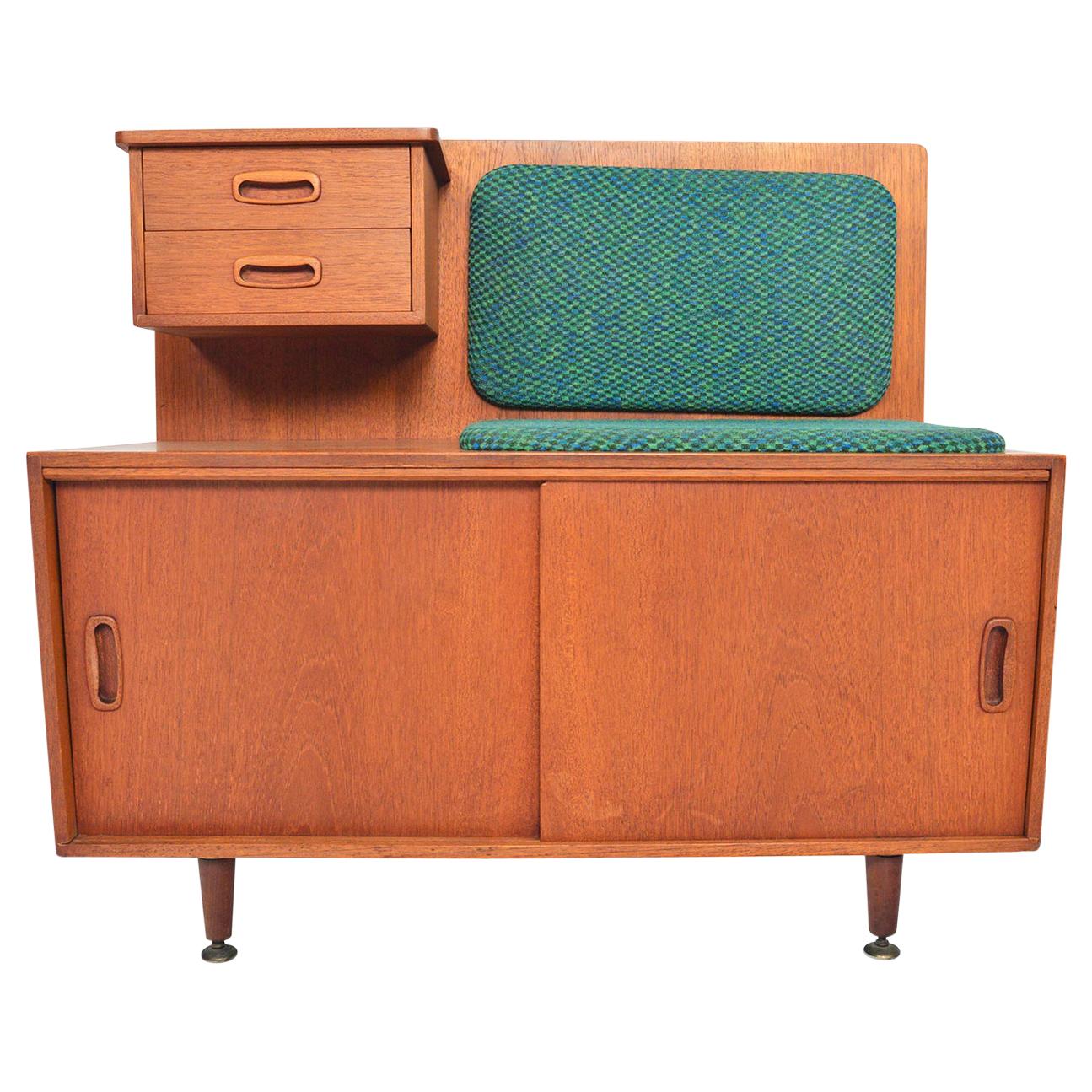 English Midcentury Jentique Telephone Bench in Teak
