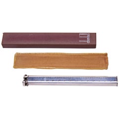 English Midcentury Silver Plated Dunhill Sylph Ruler Lift-Arm Lighter with Box