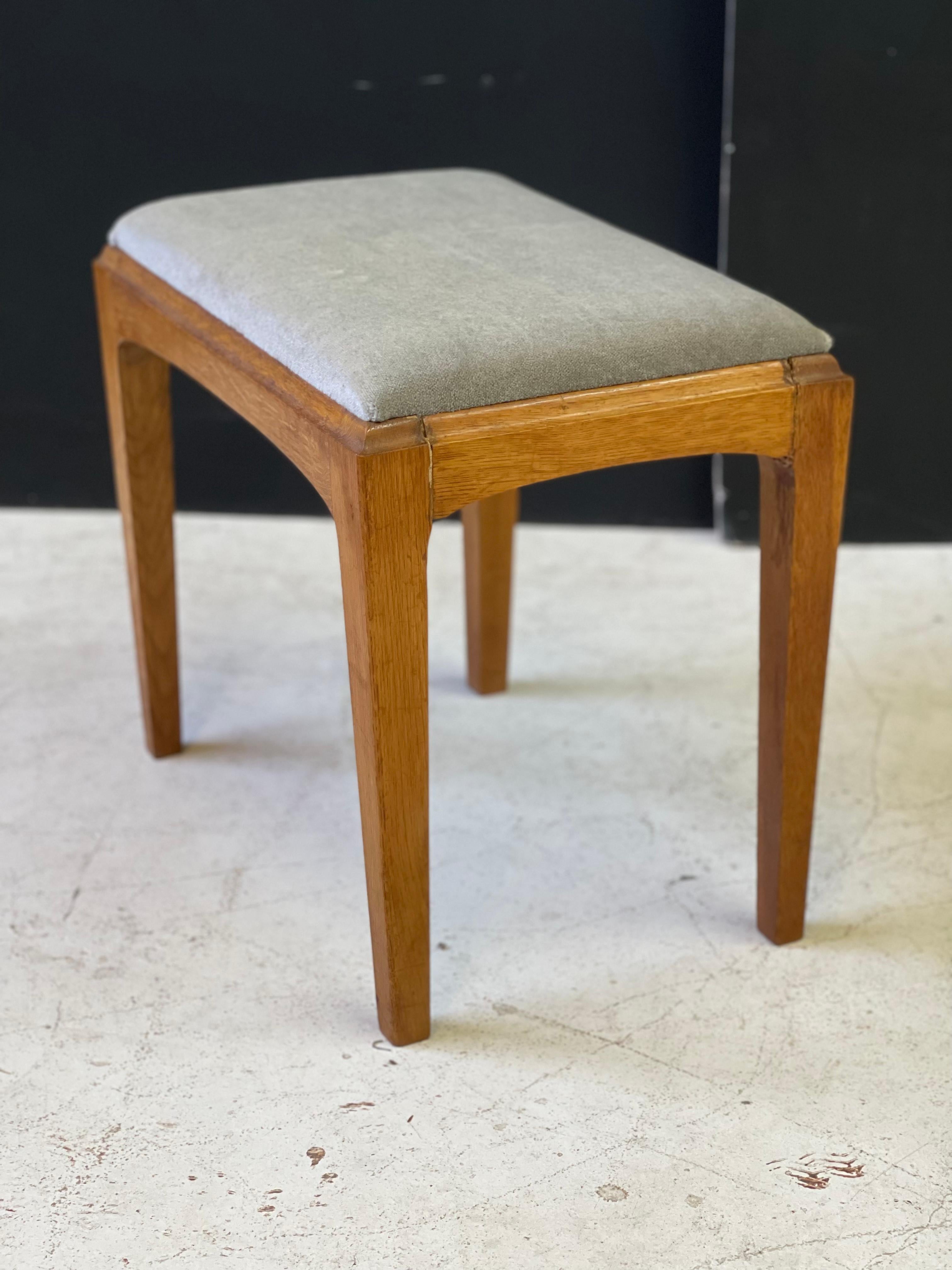 Velvet English Midcentury Stool by John and Silvia Reid for Stag Furniture For Sale