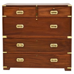 English Military Officer's Campaign Chest in Teak