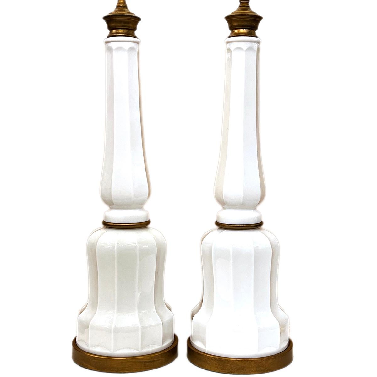 vintage milk glass lamps