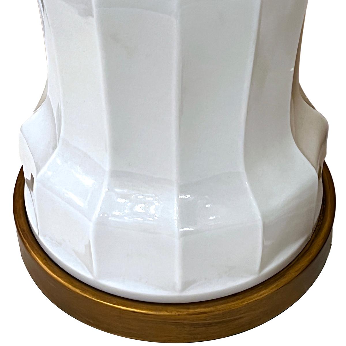 Gilt English Milk Glass Lamps For Sale