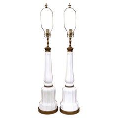 Antique English Milk Glass Lamps