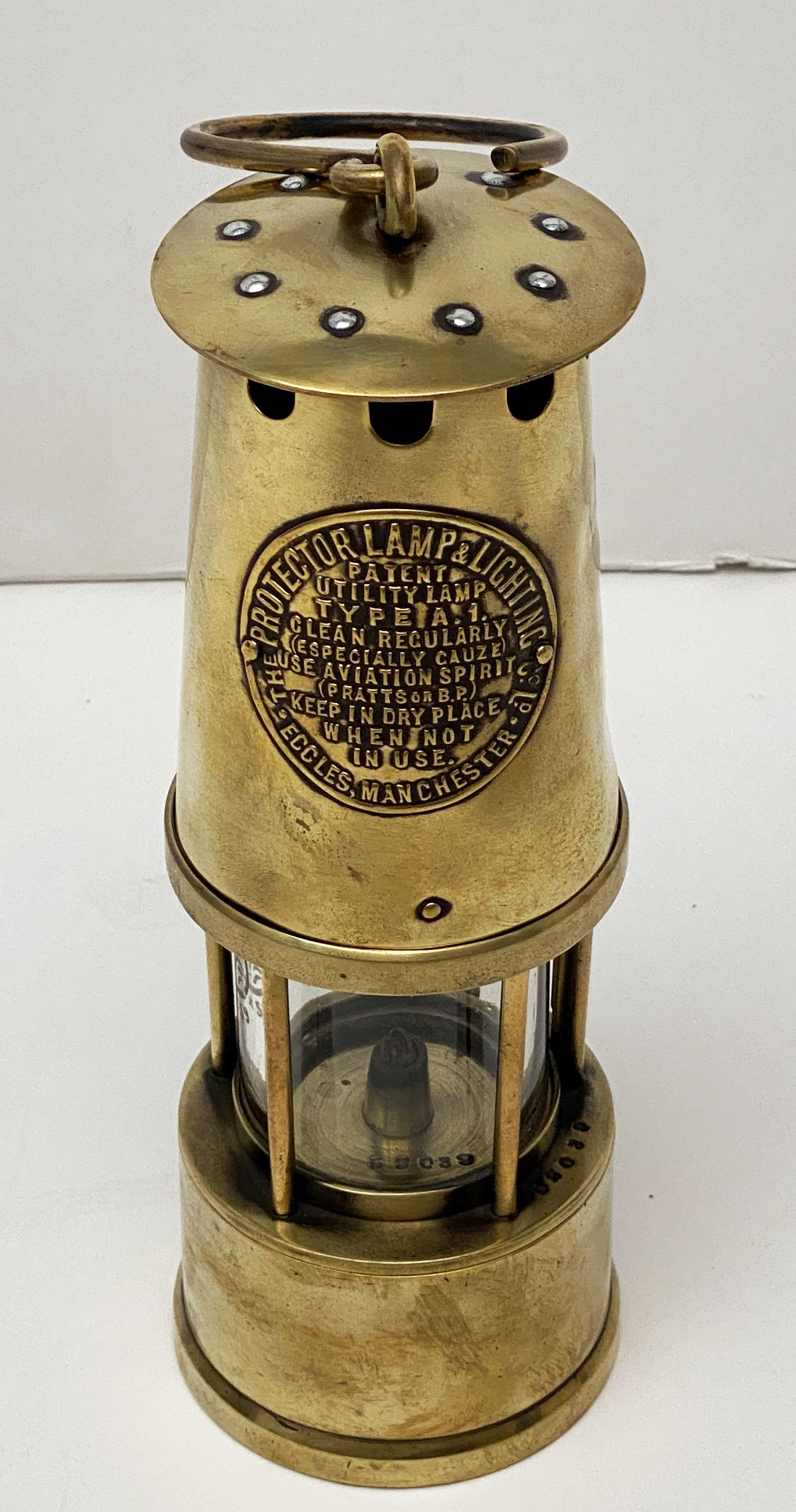 20th Century English Miner's Safety Lantern of Brass