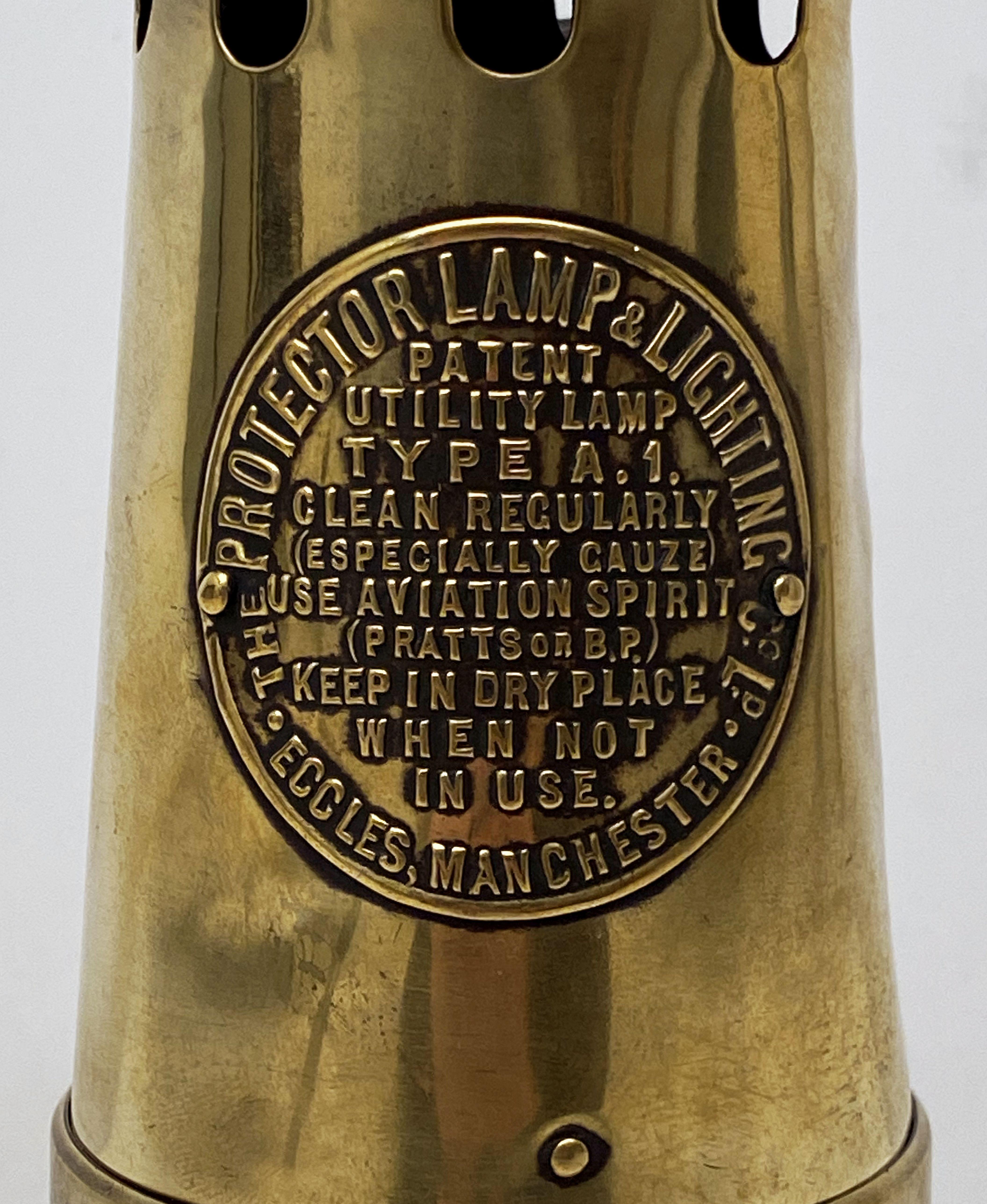 English Miner's Safety Lantern of Brass 2