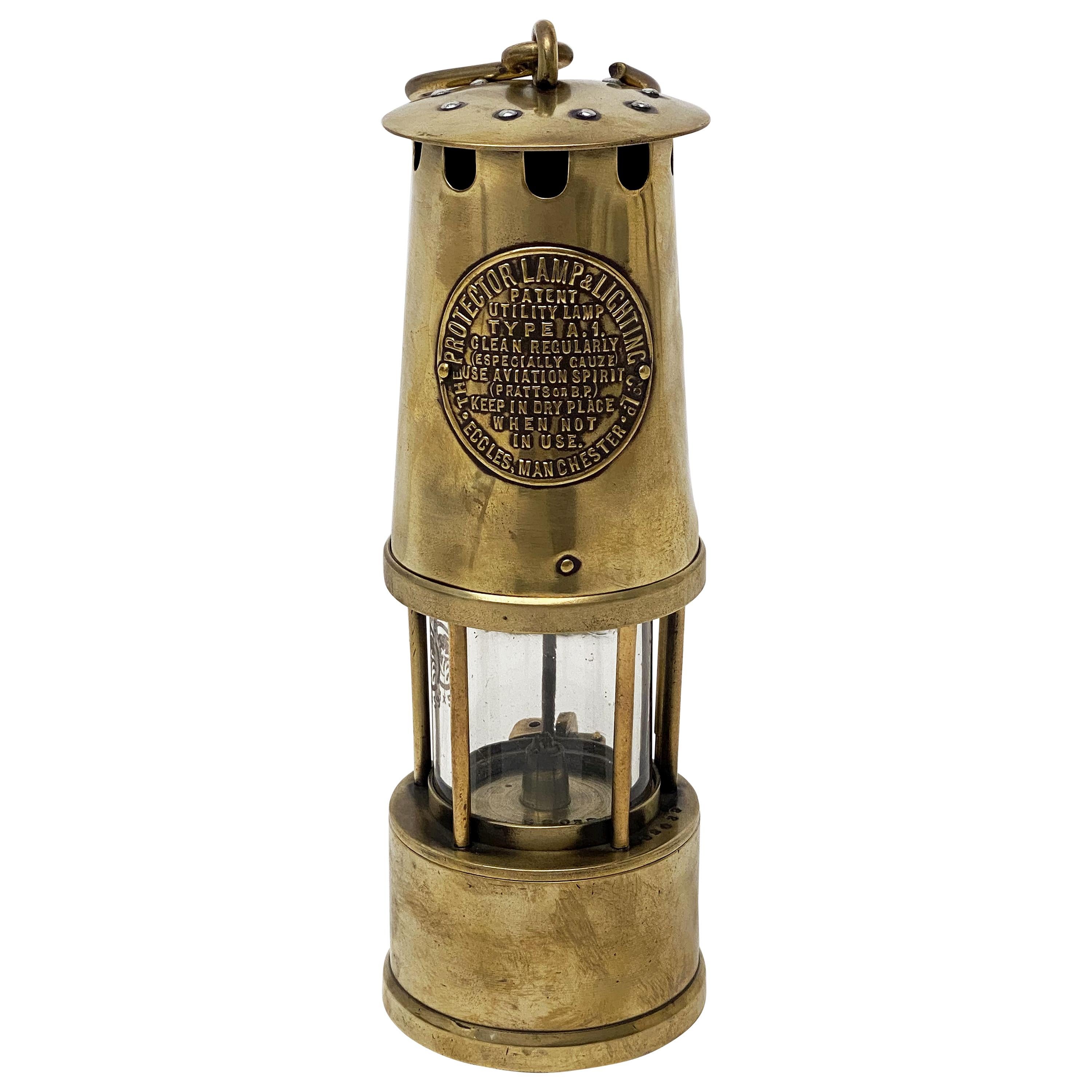 English Miner's Safety Lantern of Brass