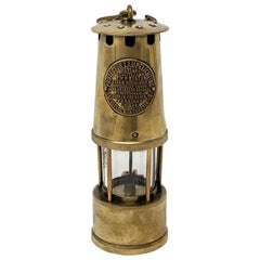 Antique English Miner's Safety Lantern of Brass