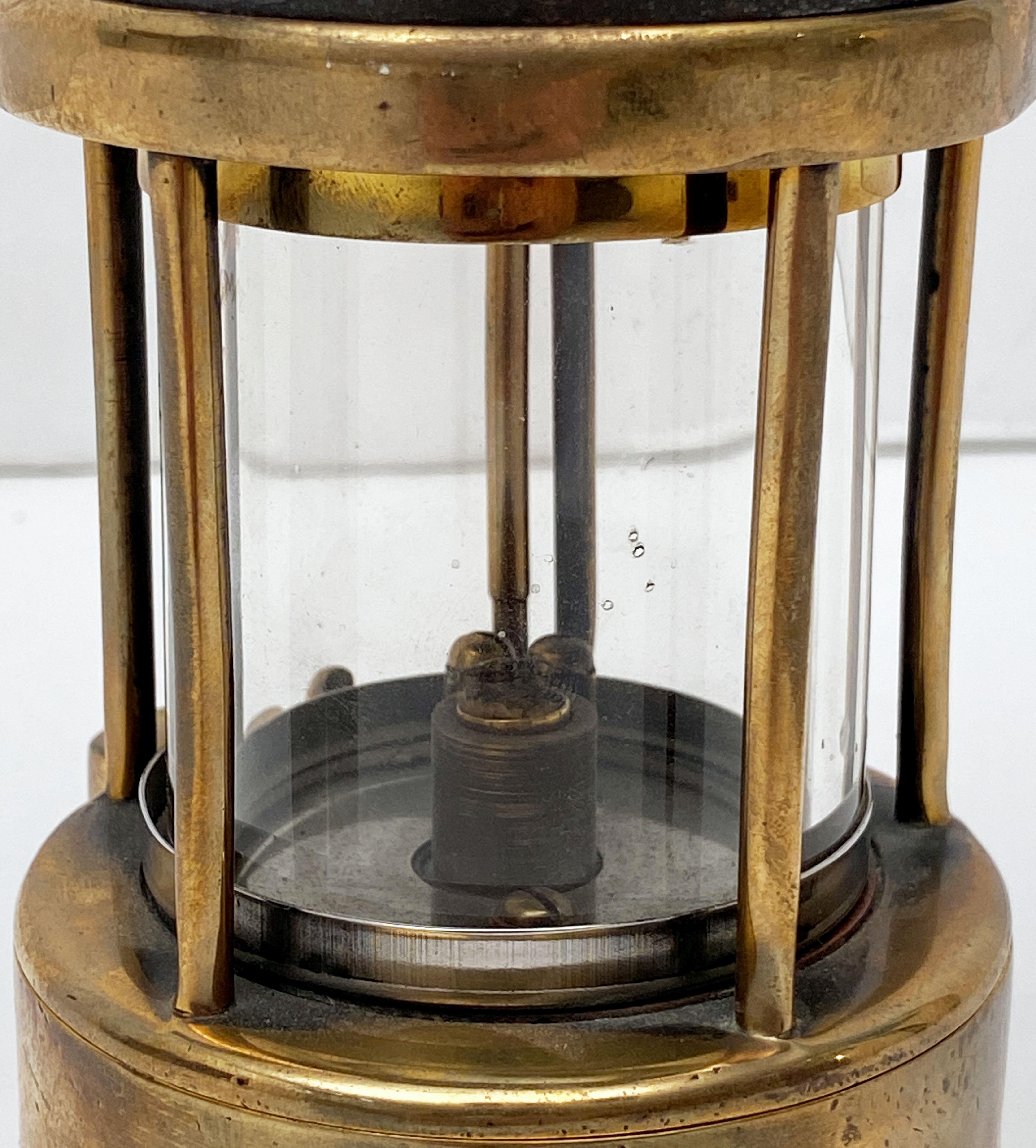 English Miner's Safety Lantern or Lamp of Brass and Steel 5