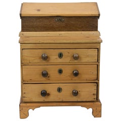 Antique English Miniature Slant Top Chest