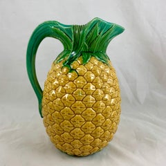 English Minton Aesthetic Movement Majolica High Pineapple Palissy Pitcher