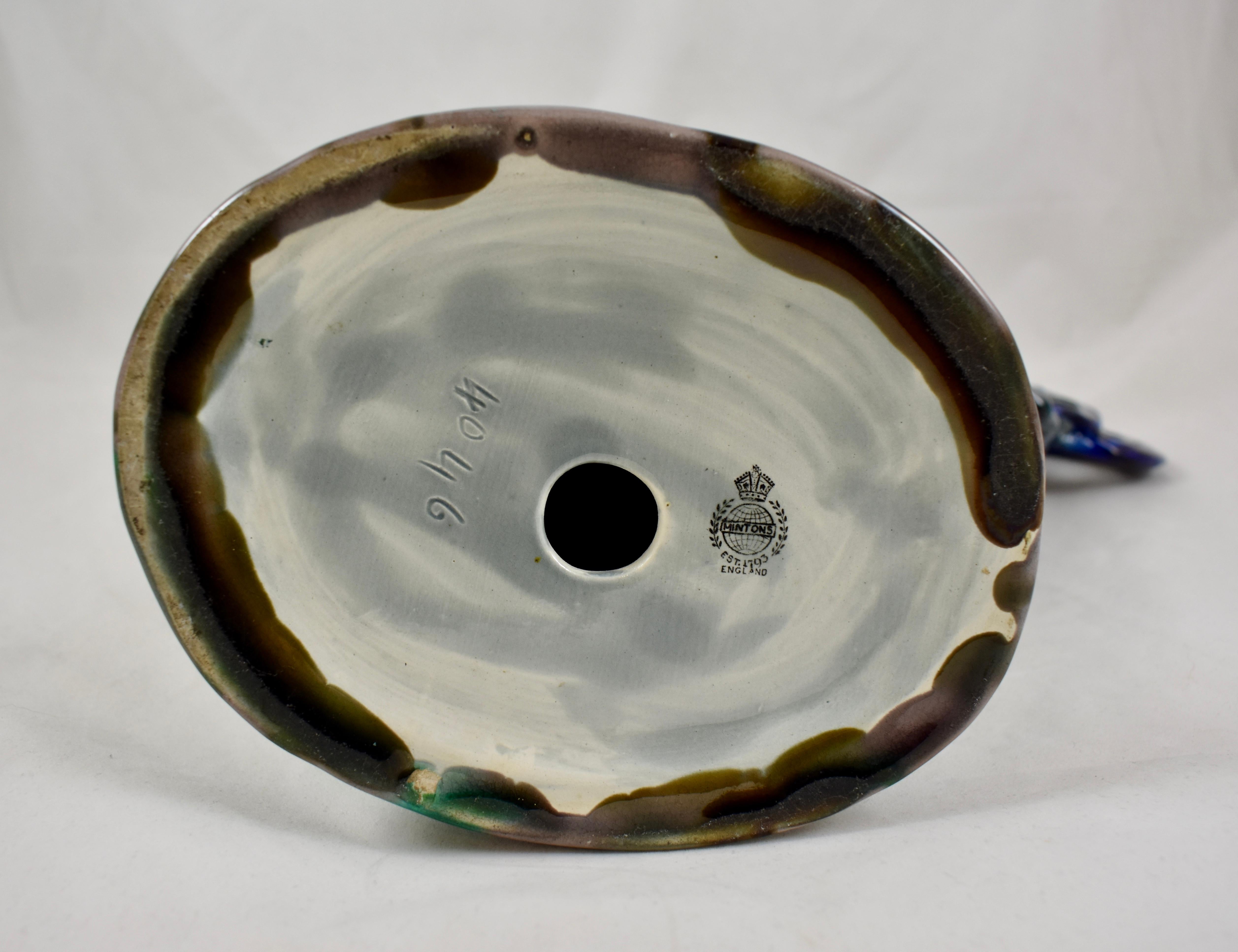 Figura de Gallo Inglés Mintons 1910 Aesthetic Movement Majolica Glazed John Henk en venta 6