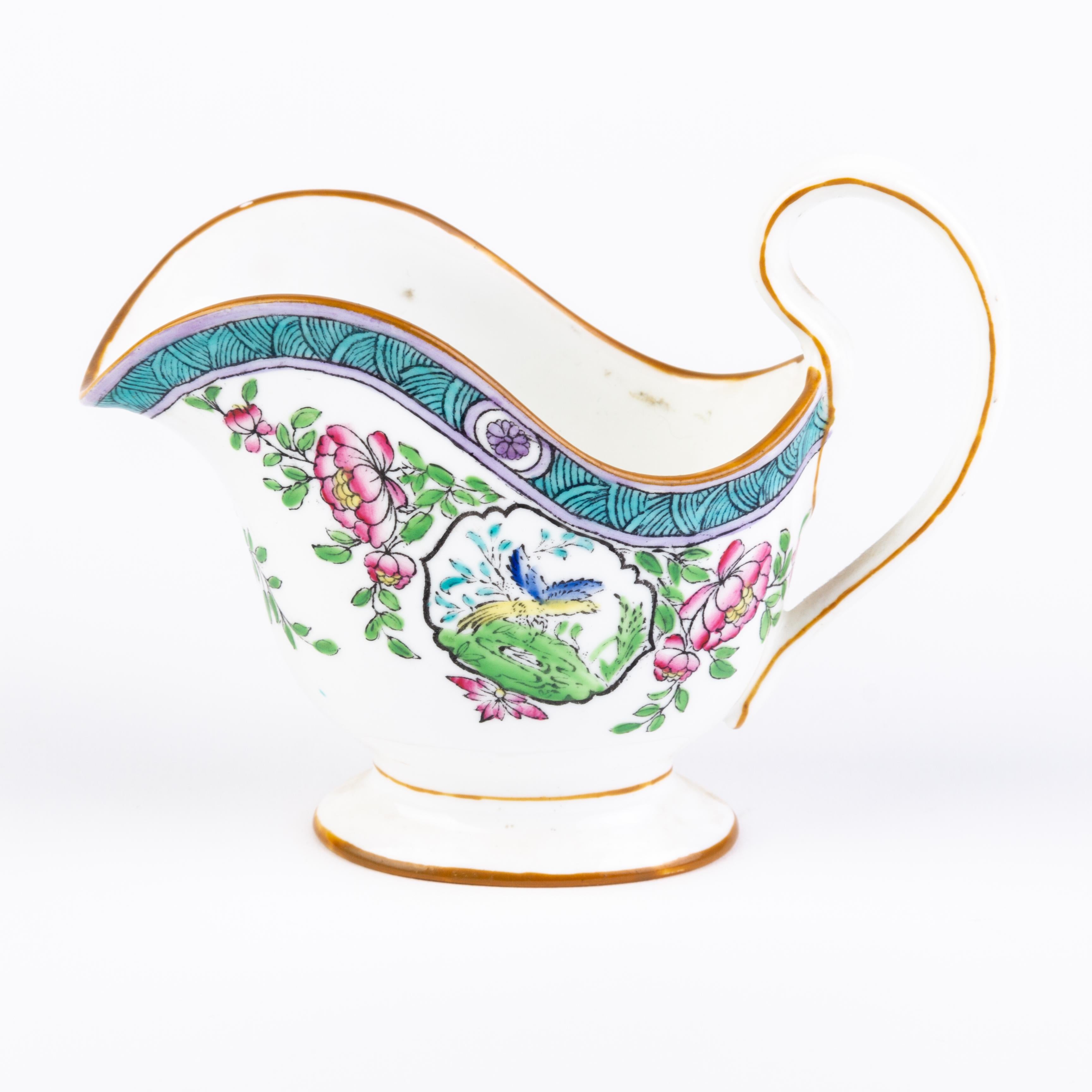English Minton Fine Porcelain Exotic Bird Cream Jug Pitcher  In Good Condition For Sale In Nottingham, GB