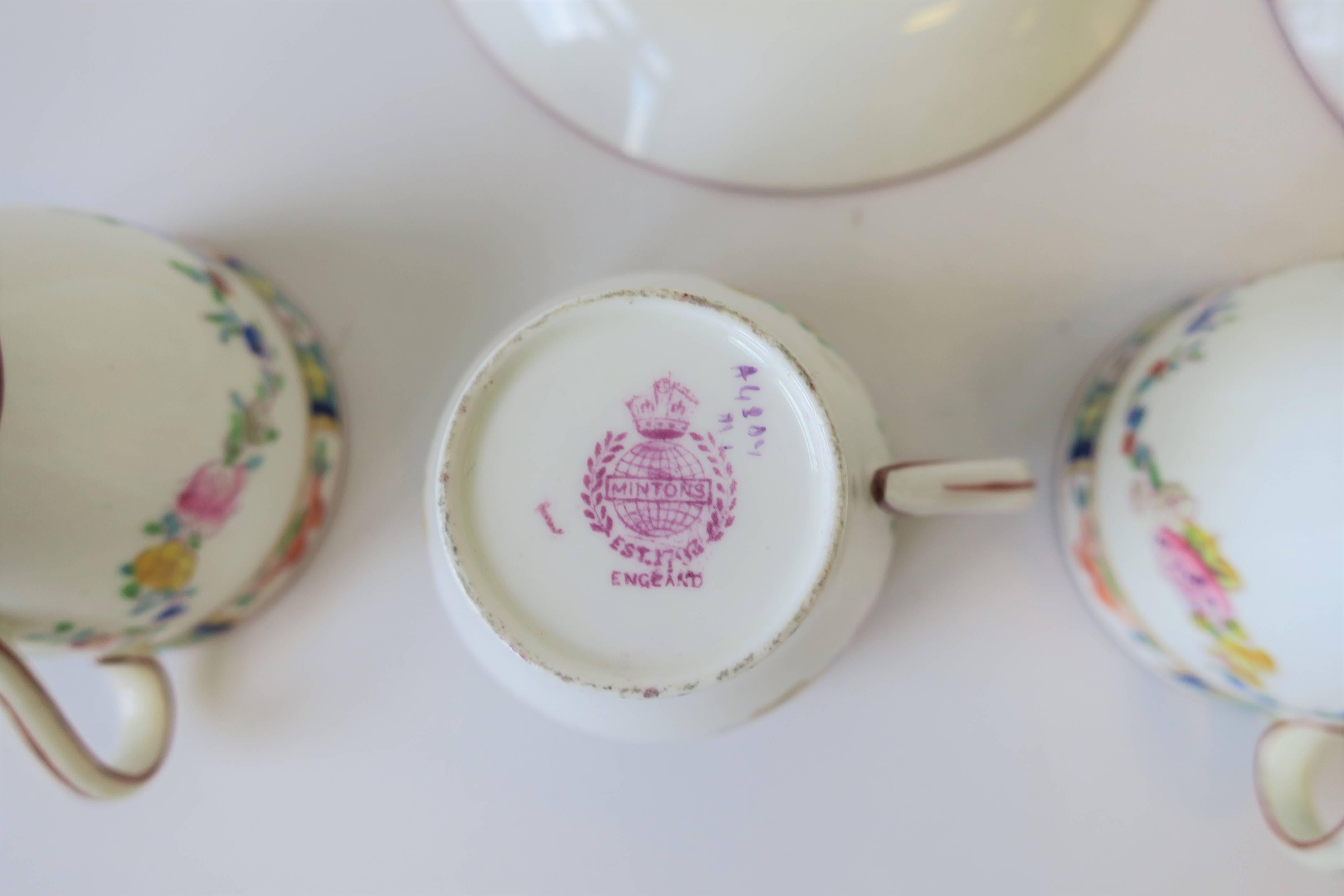 English Minton Porcelain Espresso Coffee Demitasse Set 3