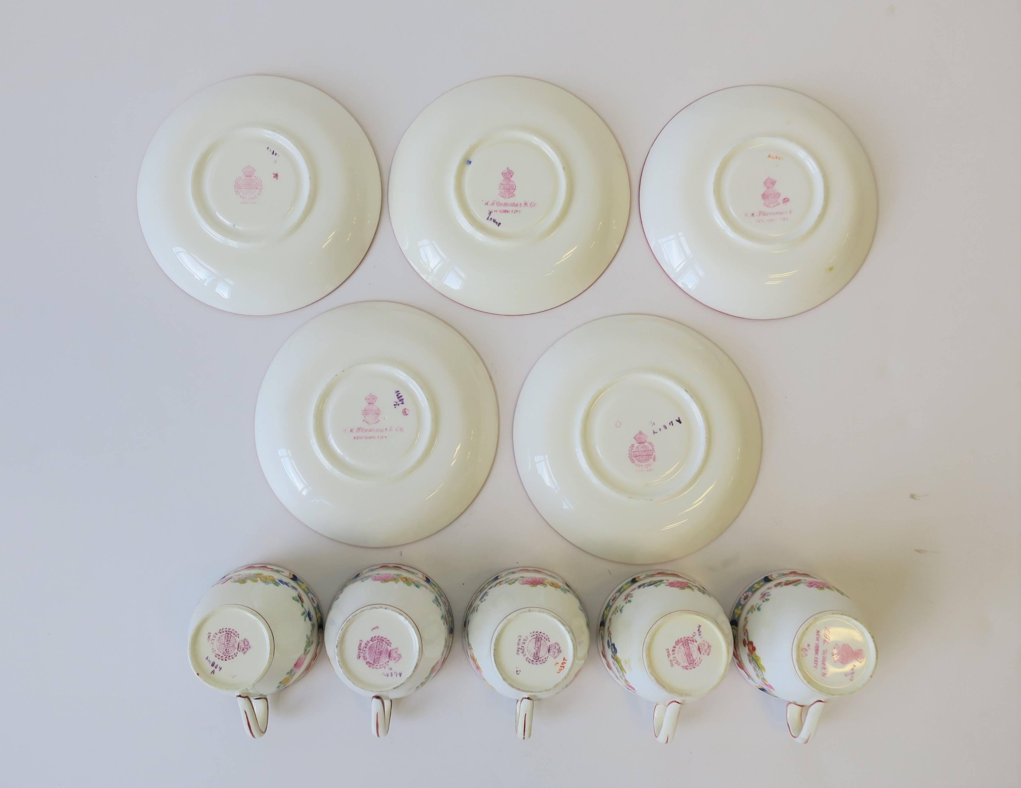 English Minton Porcelain Espresso Coffee Demitasse Set 2