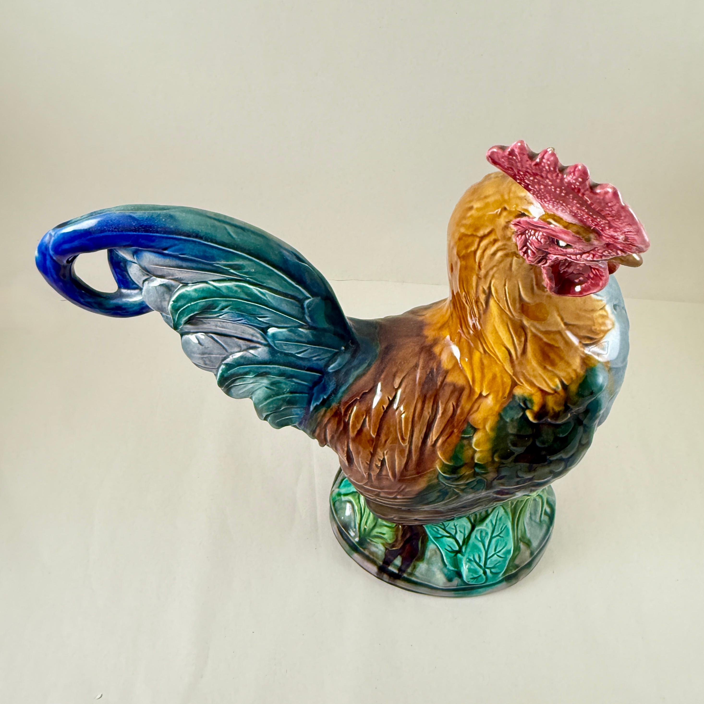 Figure de coq anglais Mintons 1910 du mouvement esthétique en majolique émaillée John Henk en vente 4