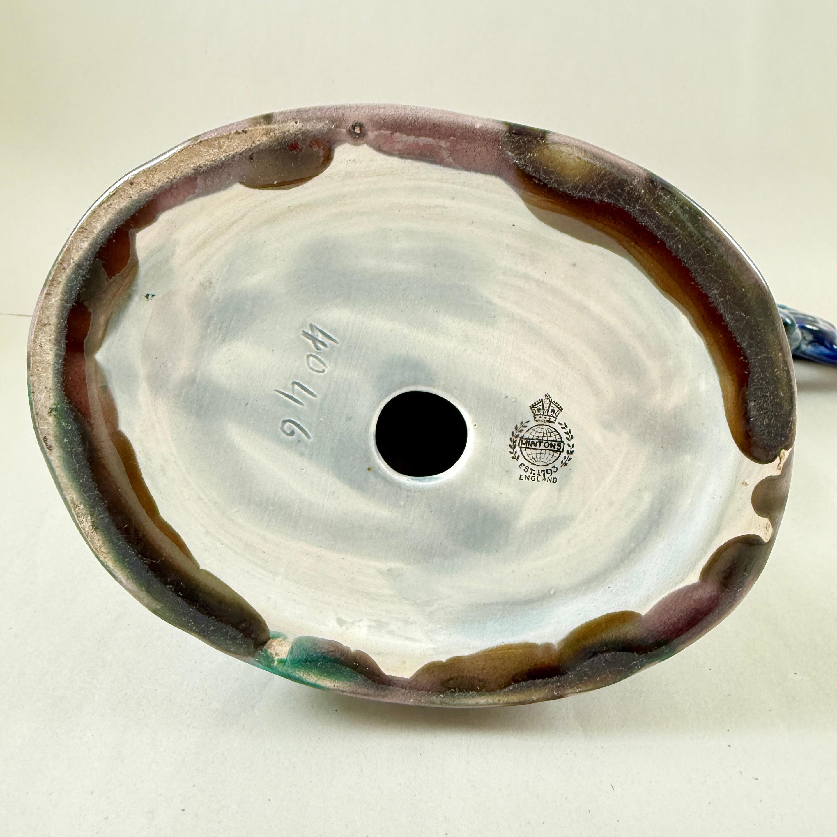 Figure de coq anglais Mintons 1910 du mouvement esthétique en majolique émaillée John Henk en vente 5