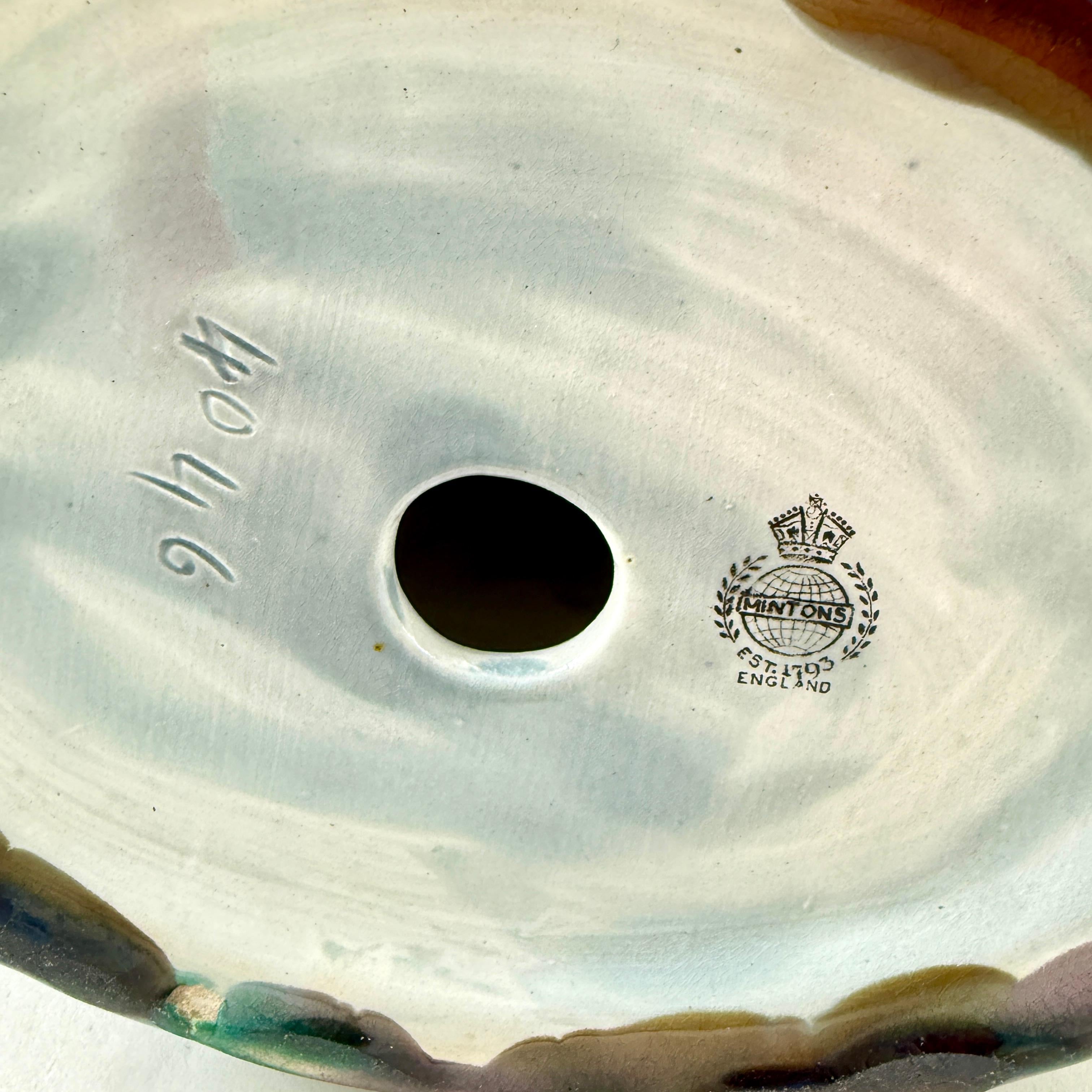 Figure de coq anglais Mintons 1910 du mouvement esthétique en majolique émaillée John Henk en vente 6