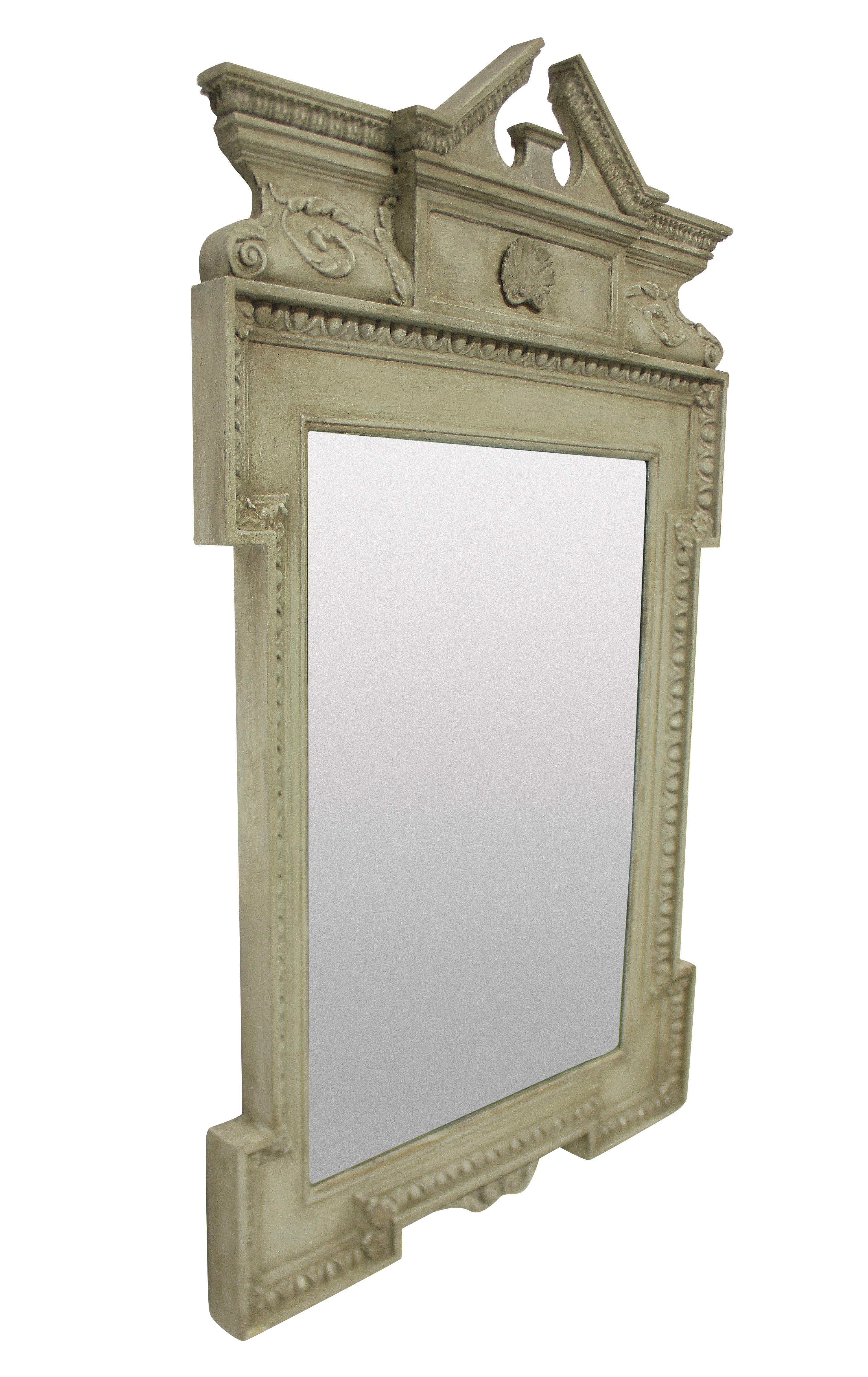 Hand-Painted English Mirror in the Manner of William Kent
