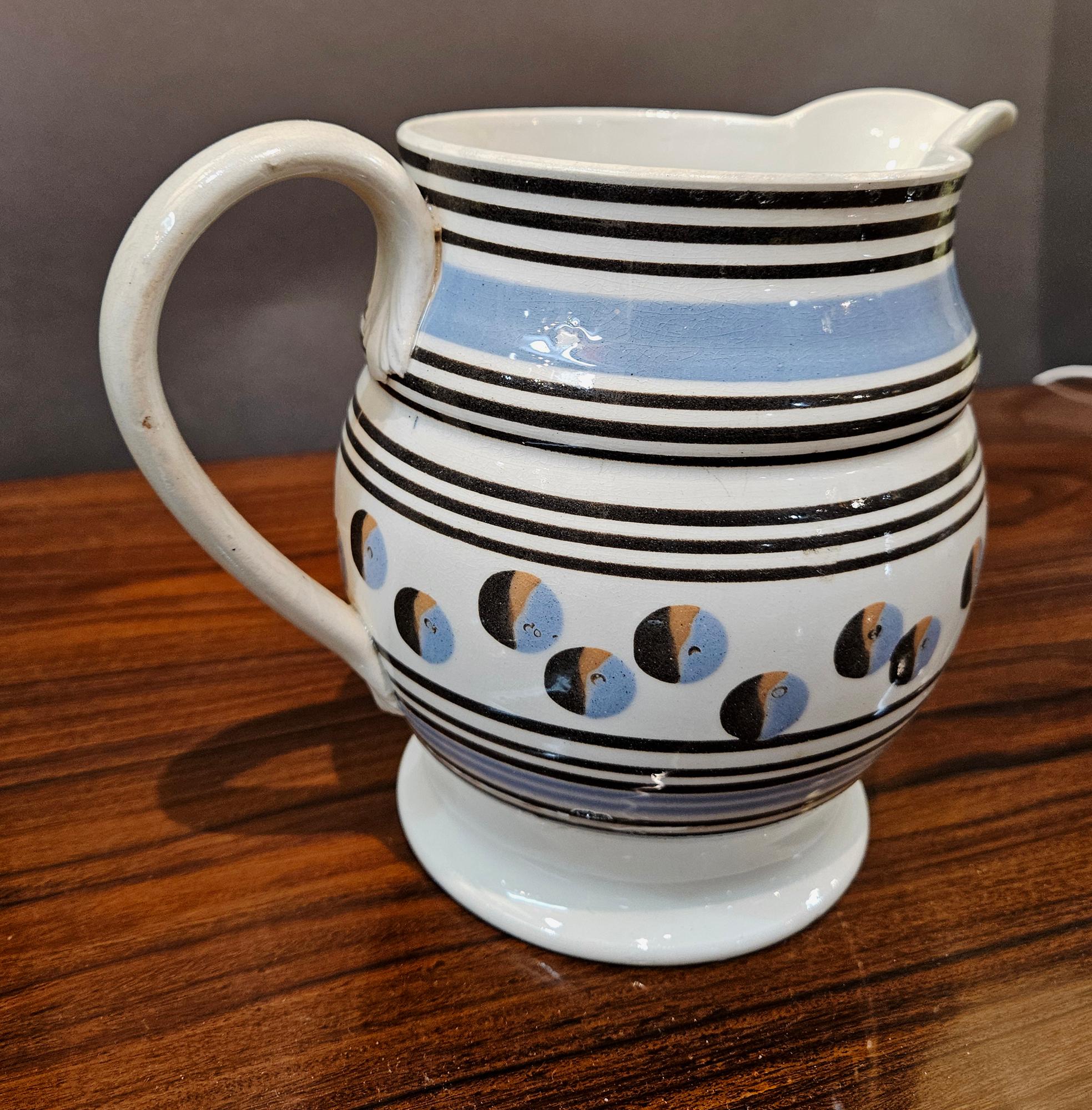 Englischer Mocha-Keramik-Perlengeschirr-Krug mit Katzenauge-Design im Angebot 2