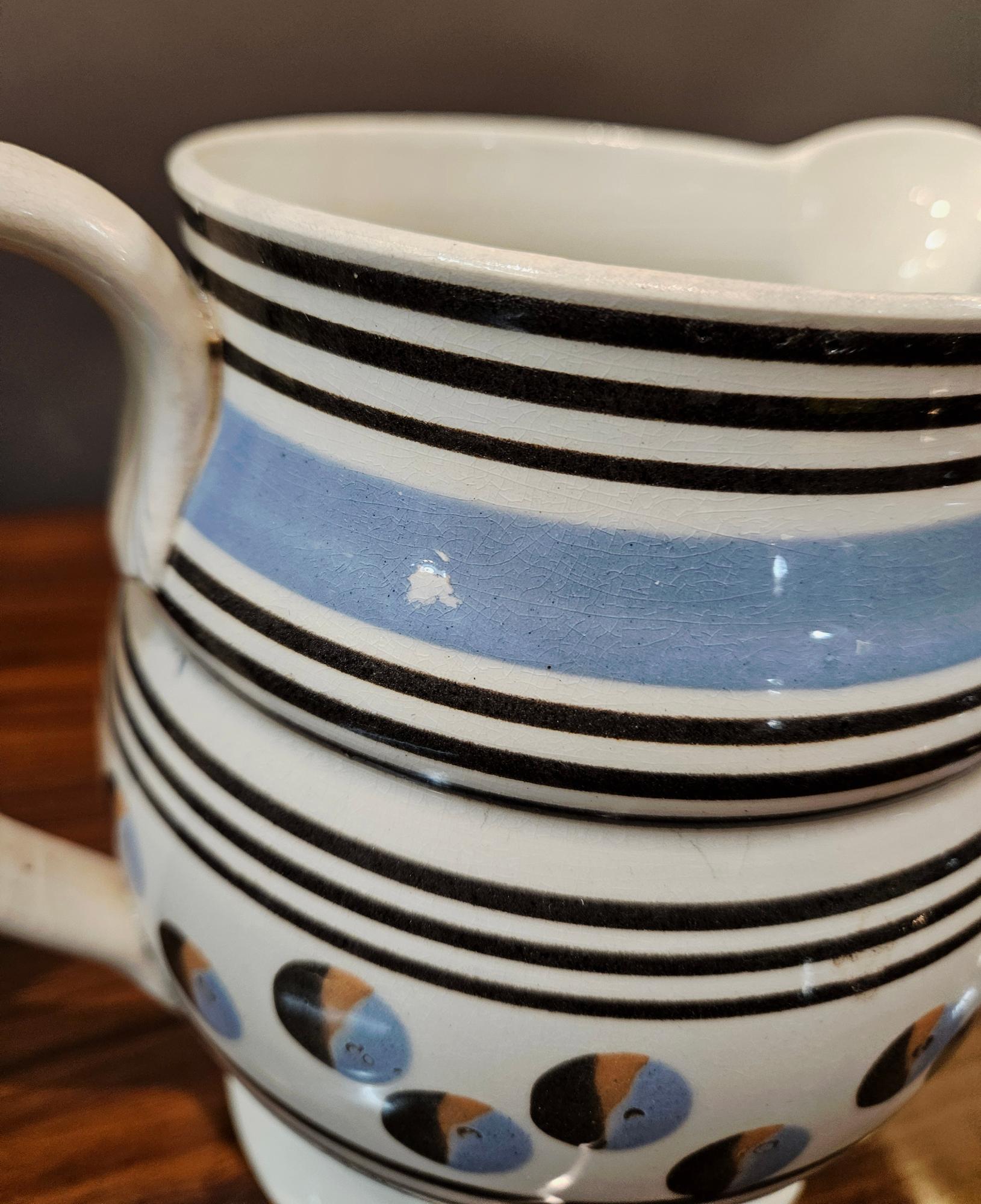 Englischer Mocha-Keramik-Perlengeschirr-Krug mit Katzenauge-Design im Angebot 3