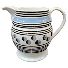 English Mocha Pottery Pearlware Cat's Eye Design Jug