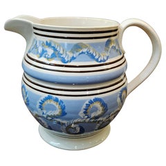English Mocha Pottery Pearlware Earthworm Jug